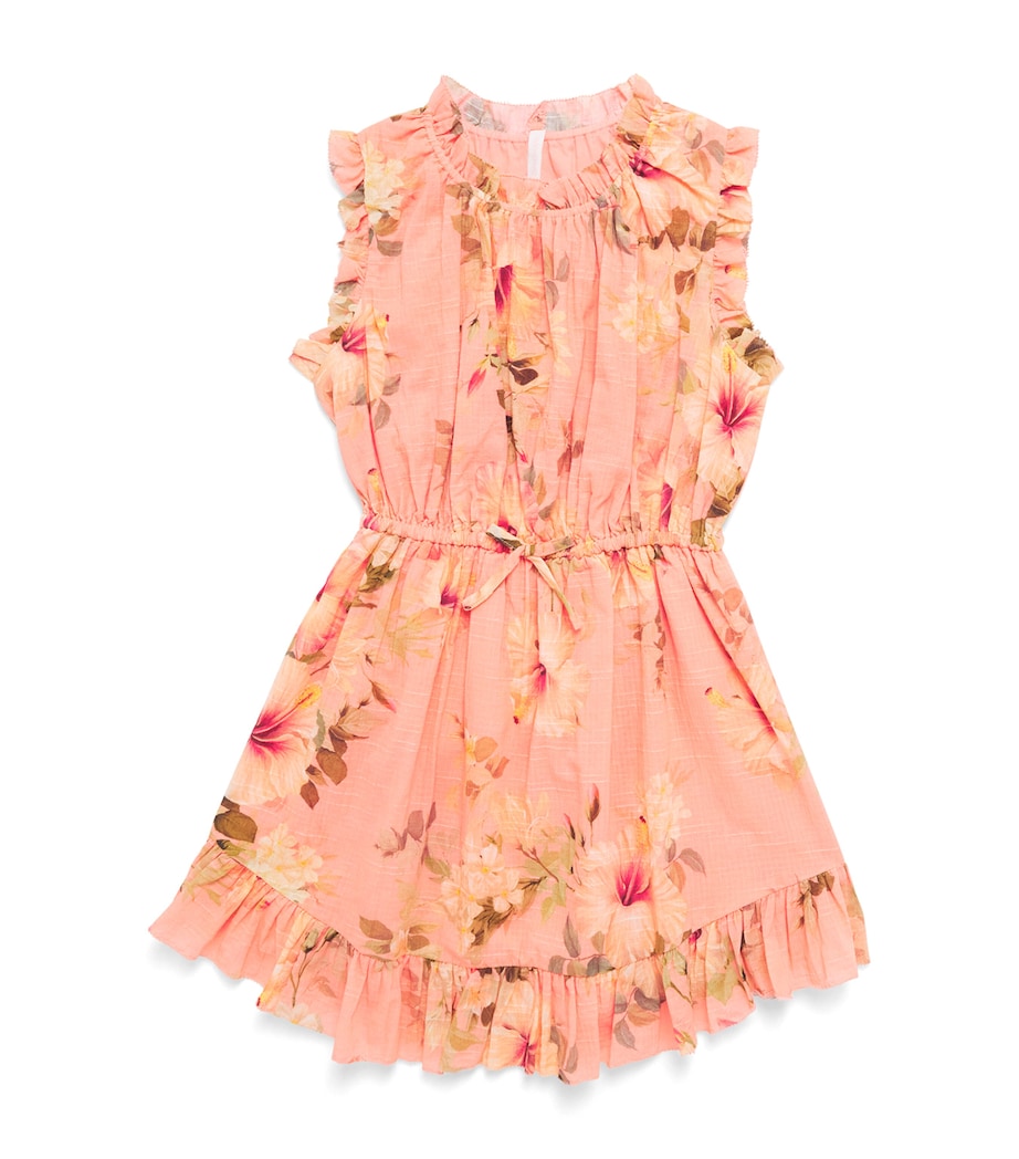 Zimmermann Kids Cotton Hibiscus Dress (2-12 Years) Pink Hibiscus Image 1