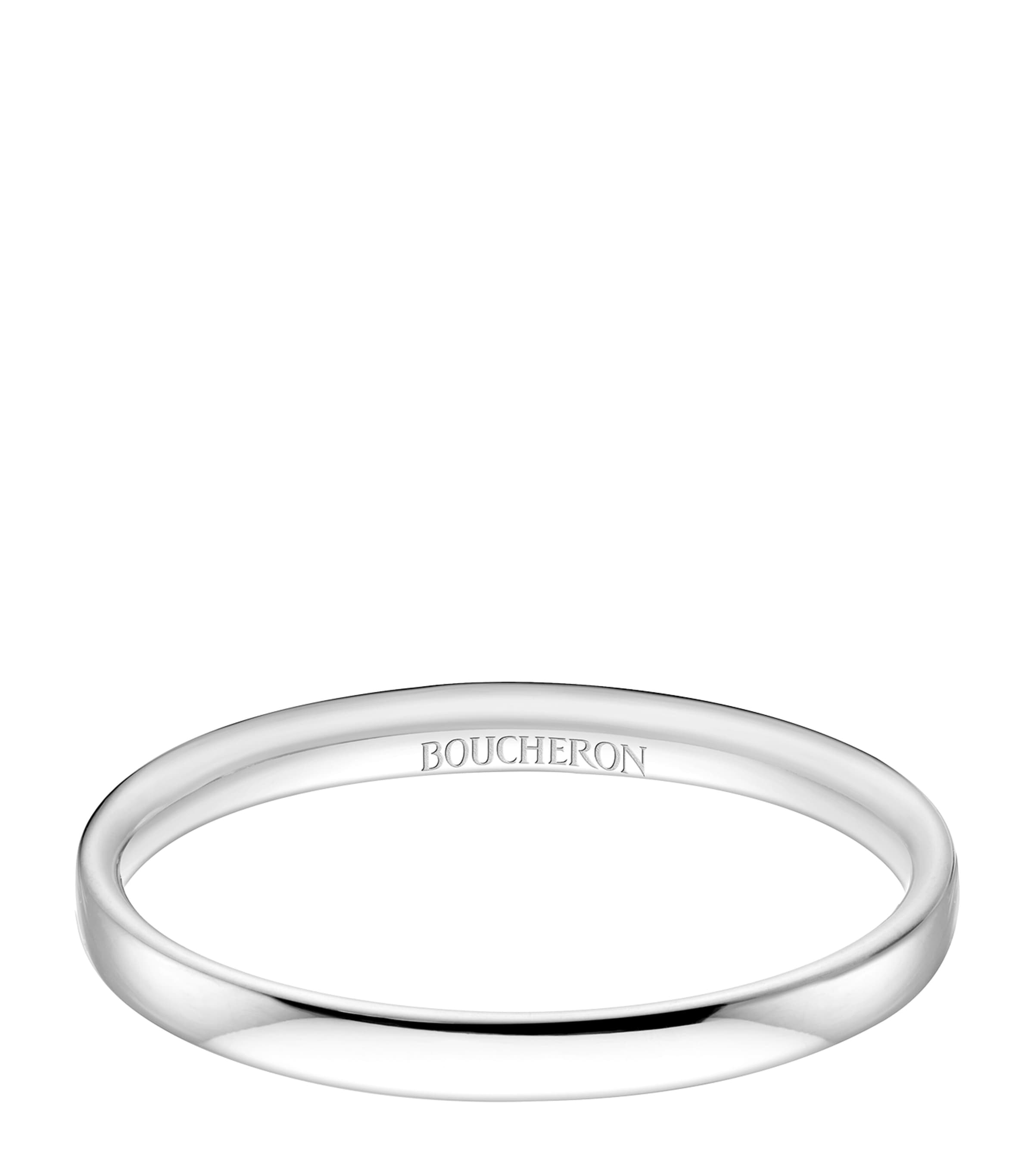 Boucheron Epure Platinum Wedding Ring In Silver (silver)