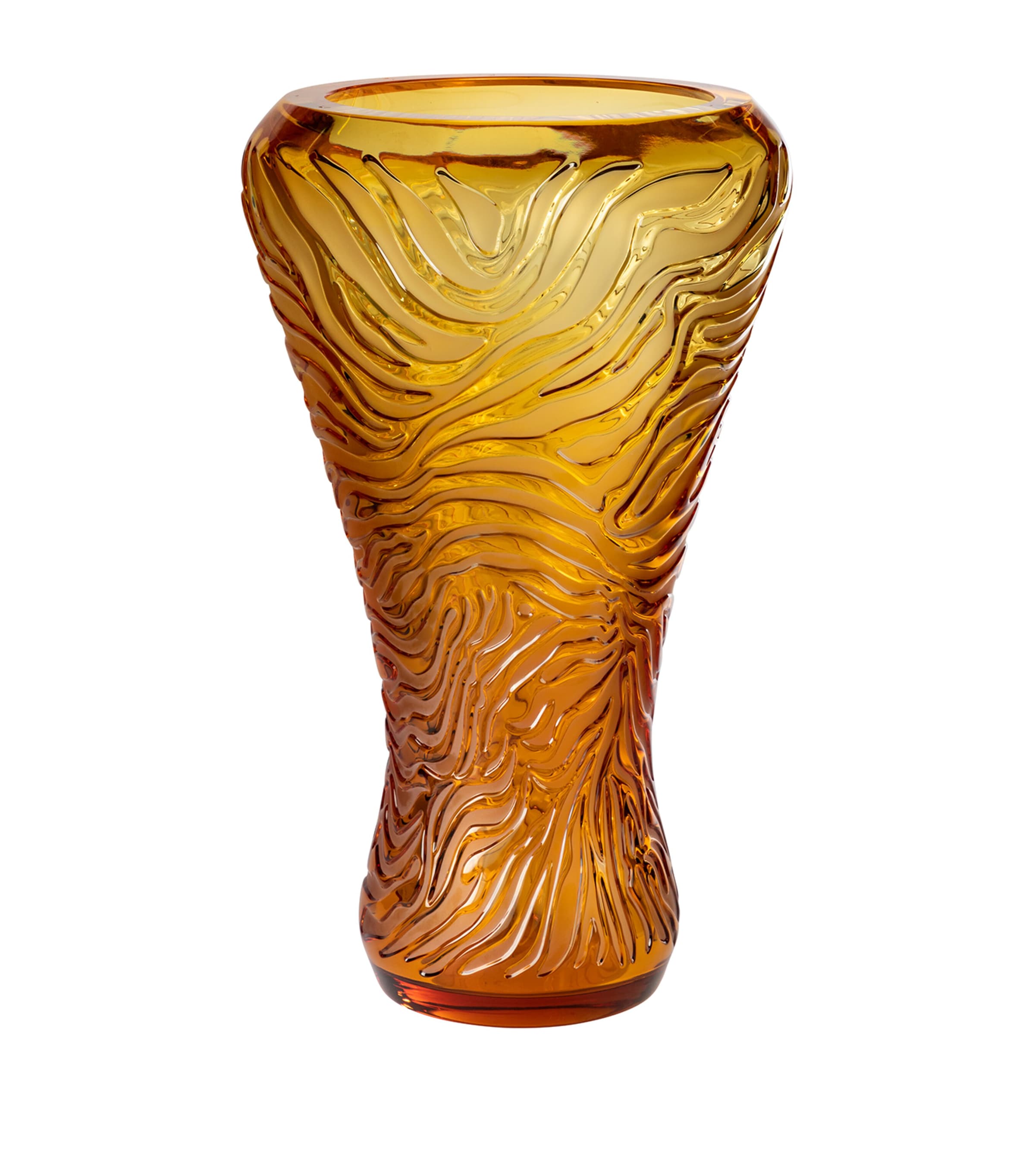 Lalique Crystal Tiger Vase (45cm) Ambre Image 1
