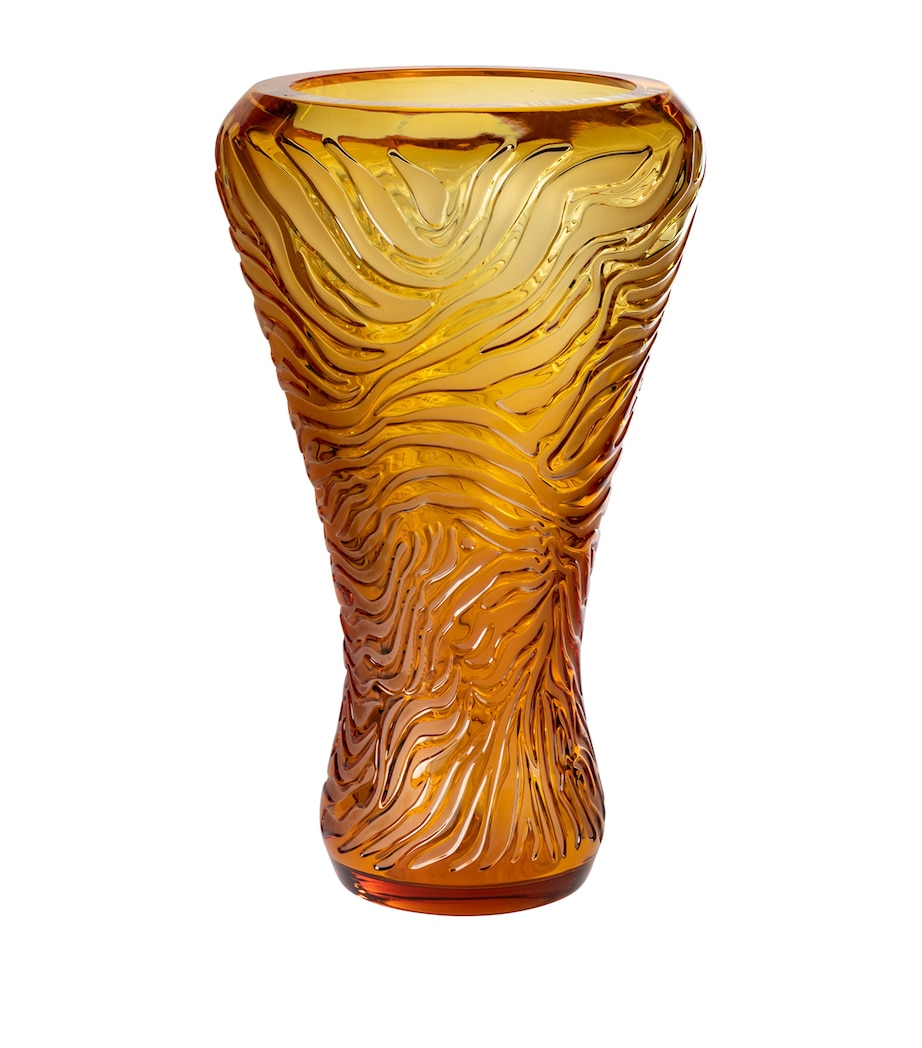 Lalique Crystal Tiger Vase (45cm) Ambre Image 1