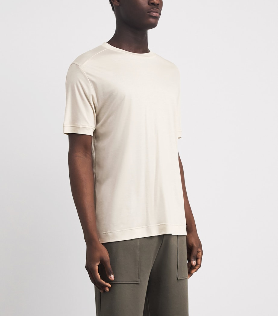 Zimmerli Mens Lyocell Sustainable Luxury T-Shirt Birch Image 4
