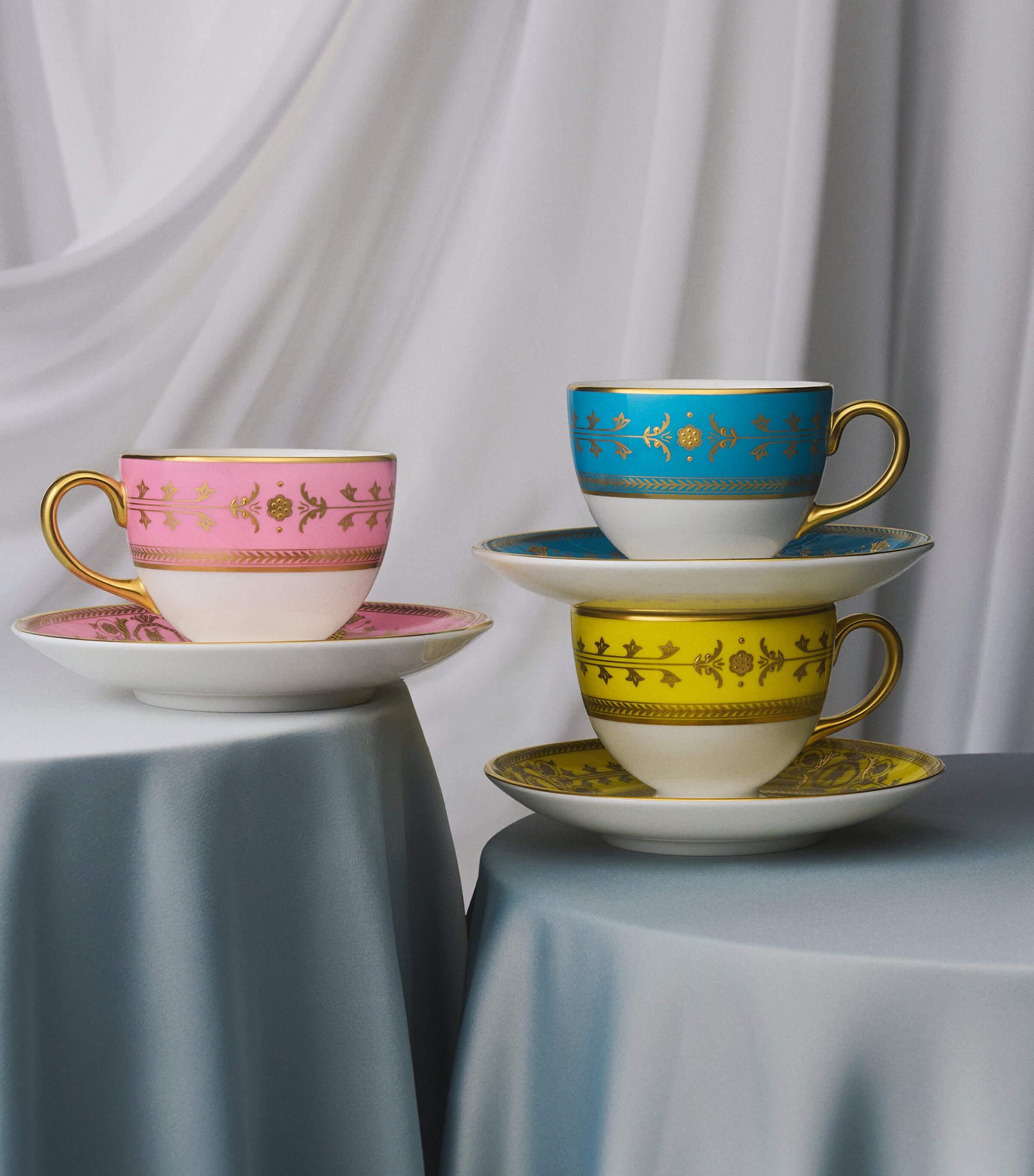 Bone China Bacchus Teacup and Saucer TURQ Image 7