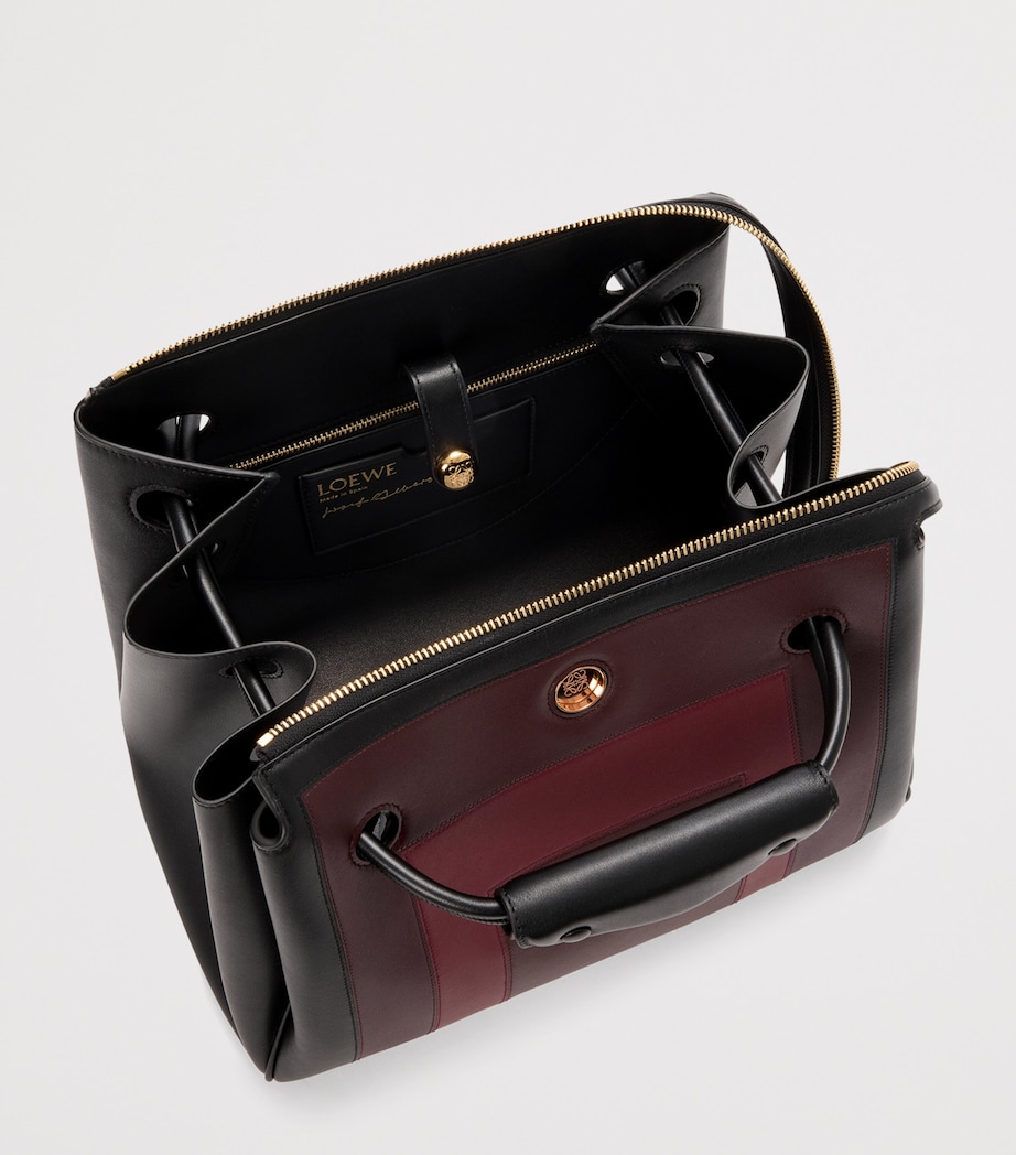 x Albers Medium Leather Madrid Shoulder Bag BLACK/BURGUNDY Image 7