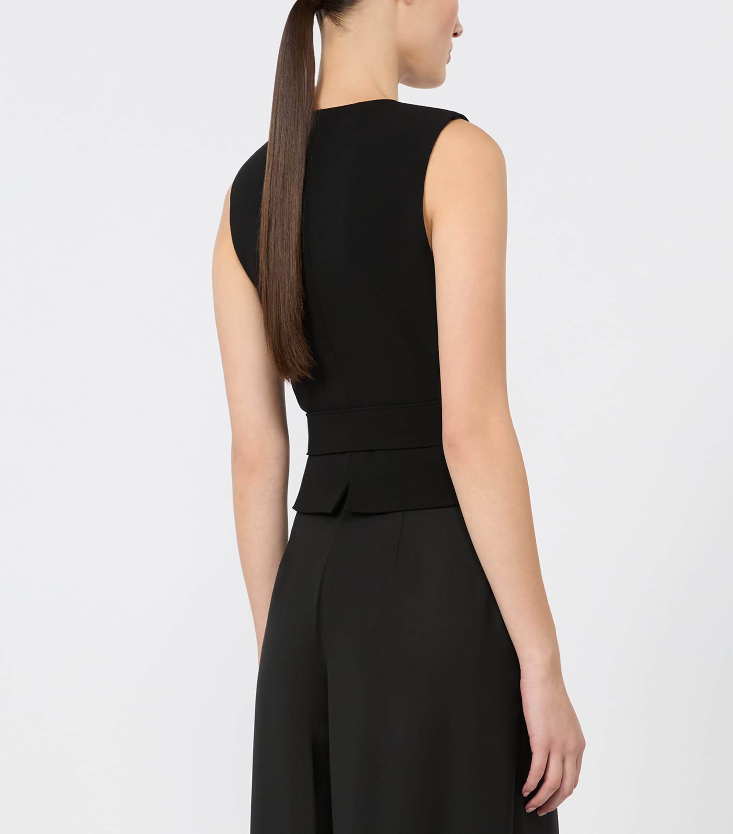 Max Mara Womens Belted Waistcoat Black Image 4