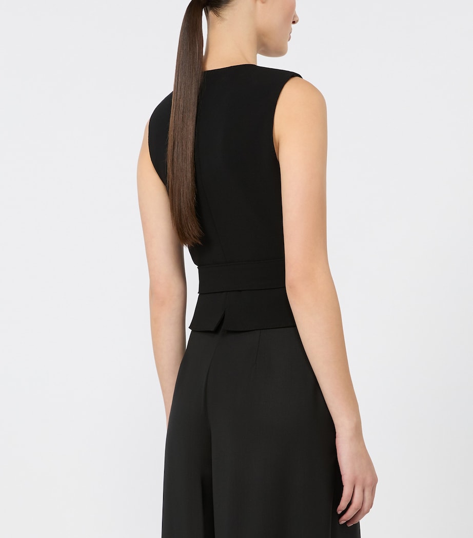 Max Mara Womens Belted Waistcoat Black Image 4