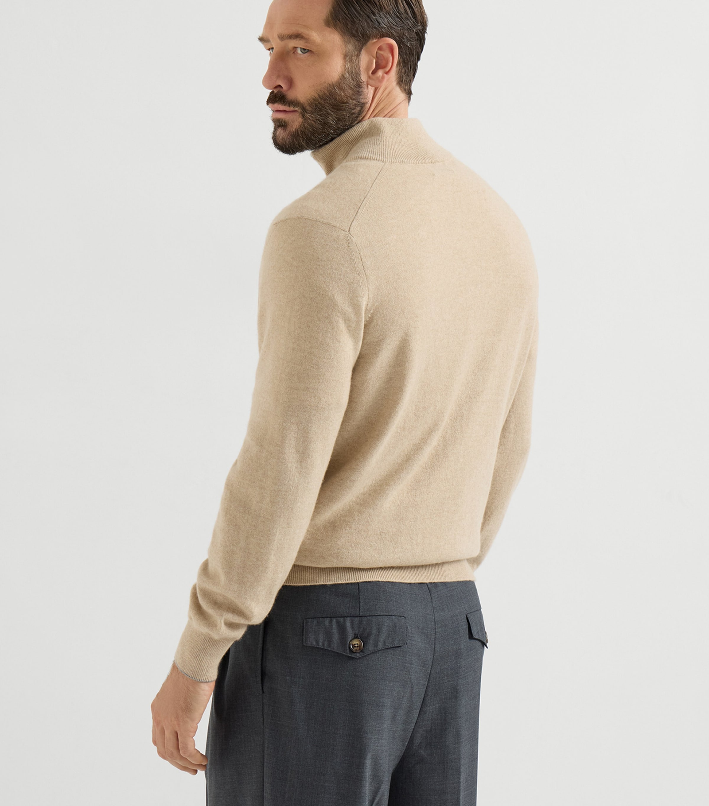 Brunello Cucinelli Mens Cashmere Quarter-Zip Sweater Image 4
