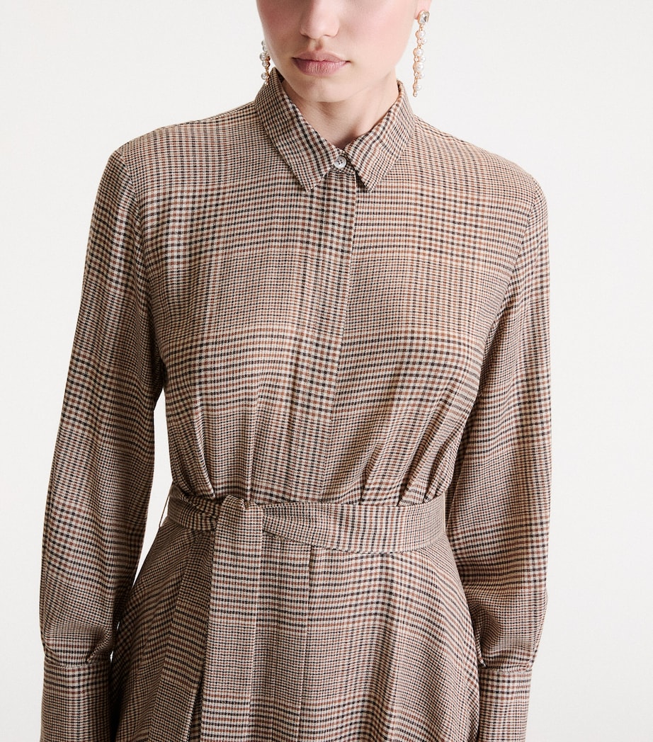 Marella Womens Check Maxi Shirt Dress Camel Image 5