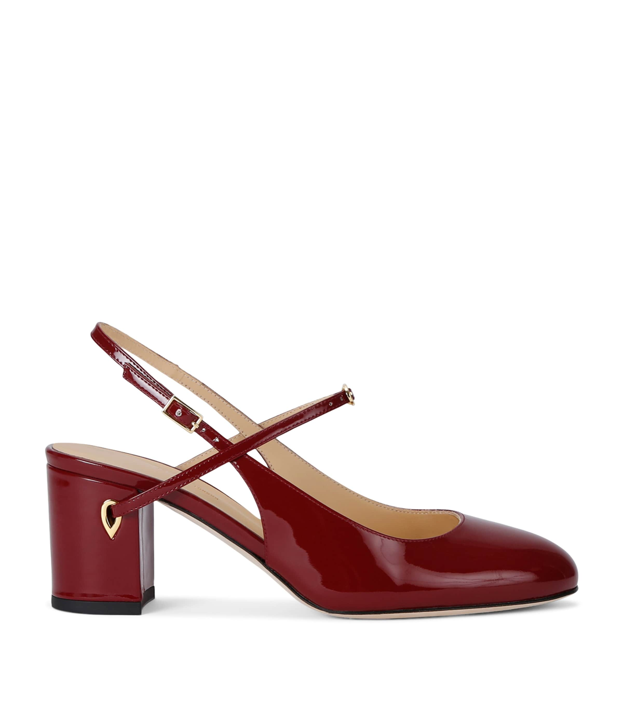 Jennifer Chamandi Mattia 65 Patent-leather Slingback Pumps In Red