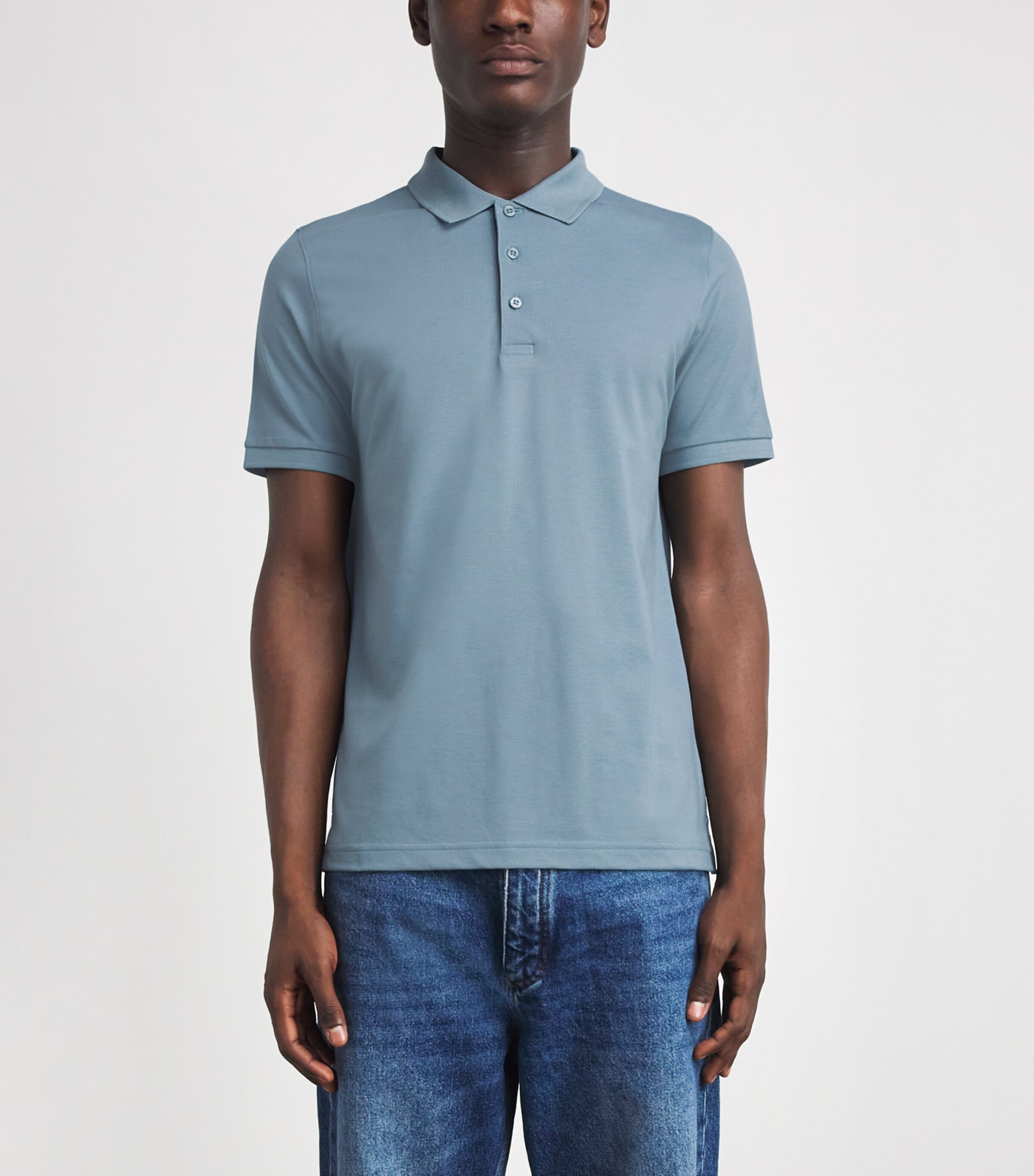 Falke Mens Pima Cotton Piqué Polo Shirt Monument Image 4