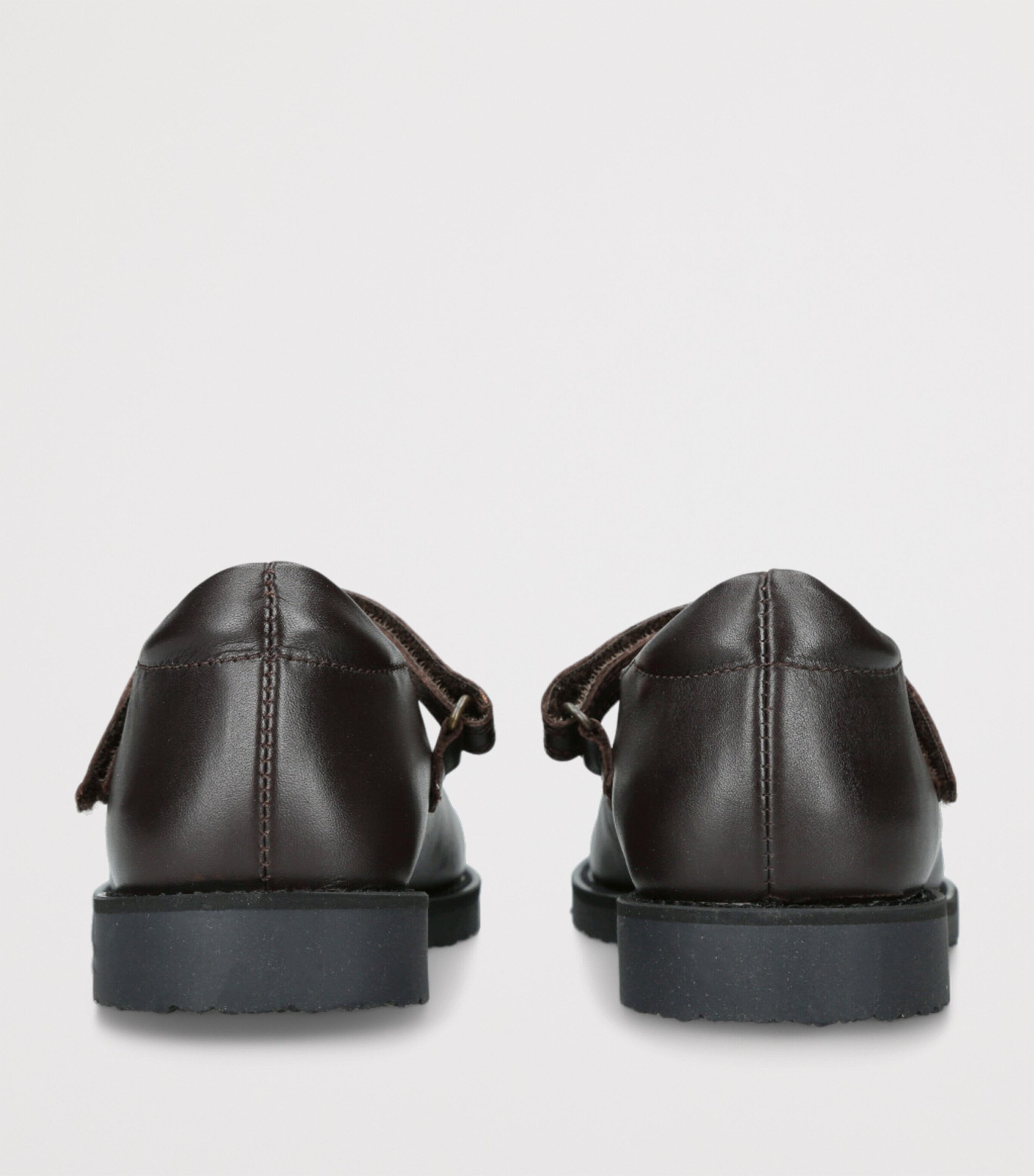 papouelli Leather Emilia Mary Janes Dark Brown Image 2