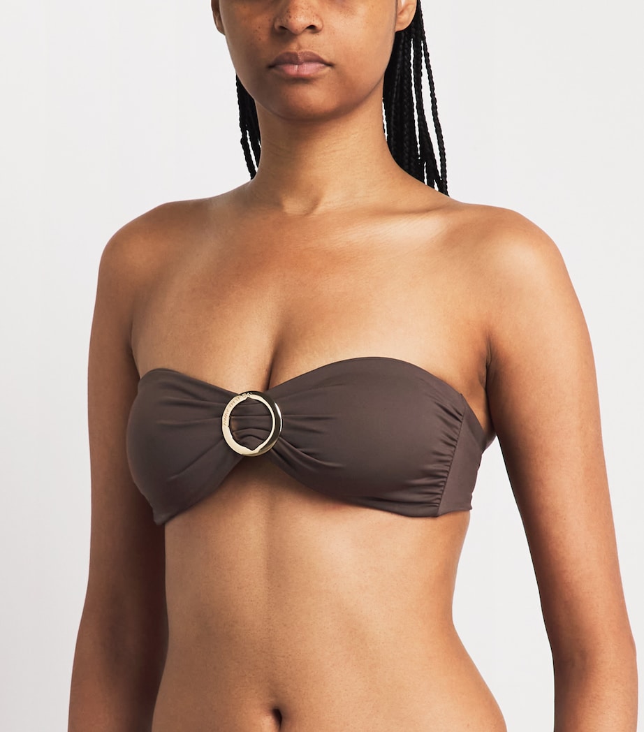 AWAY THAT DAY Womens Strapless Cayman Bikini Top Espresso Image 2