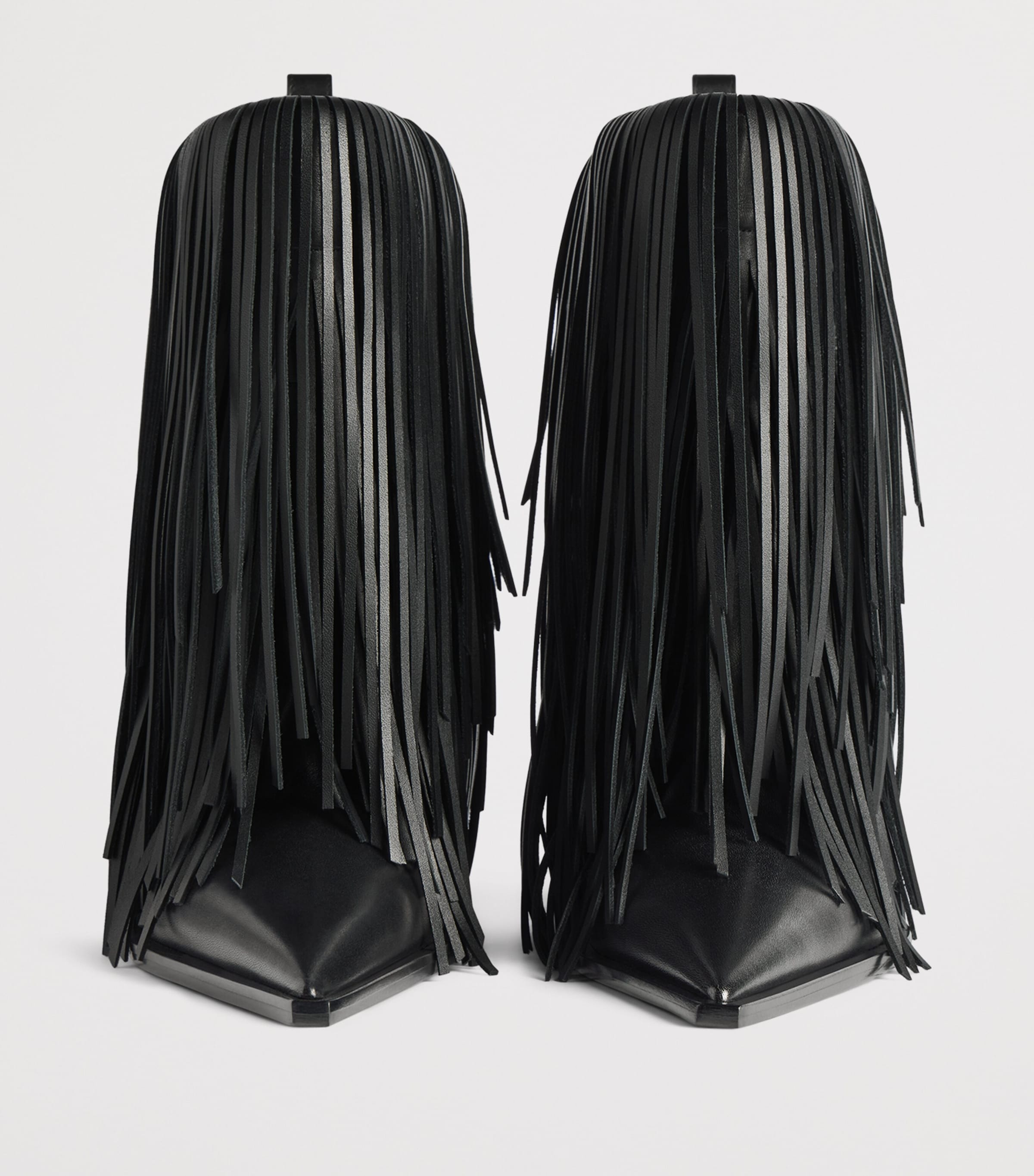 Balenciaga Calfskin Avenue Fringed Heeled Boots 90 Image 3