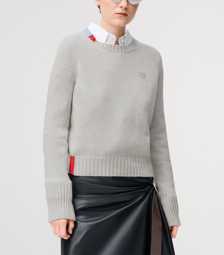 Cashmere Anagram Sweater LIGHT BLUE Image 3