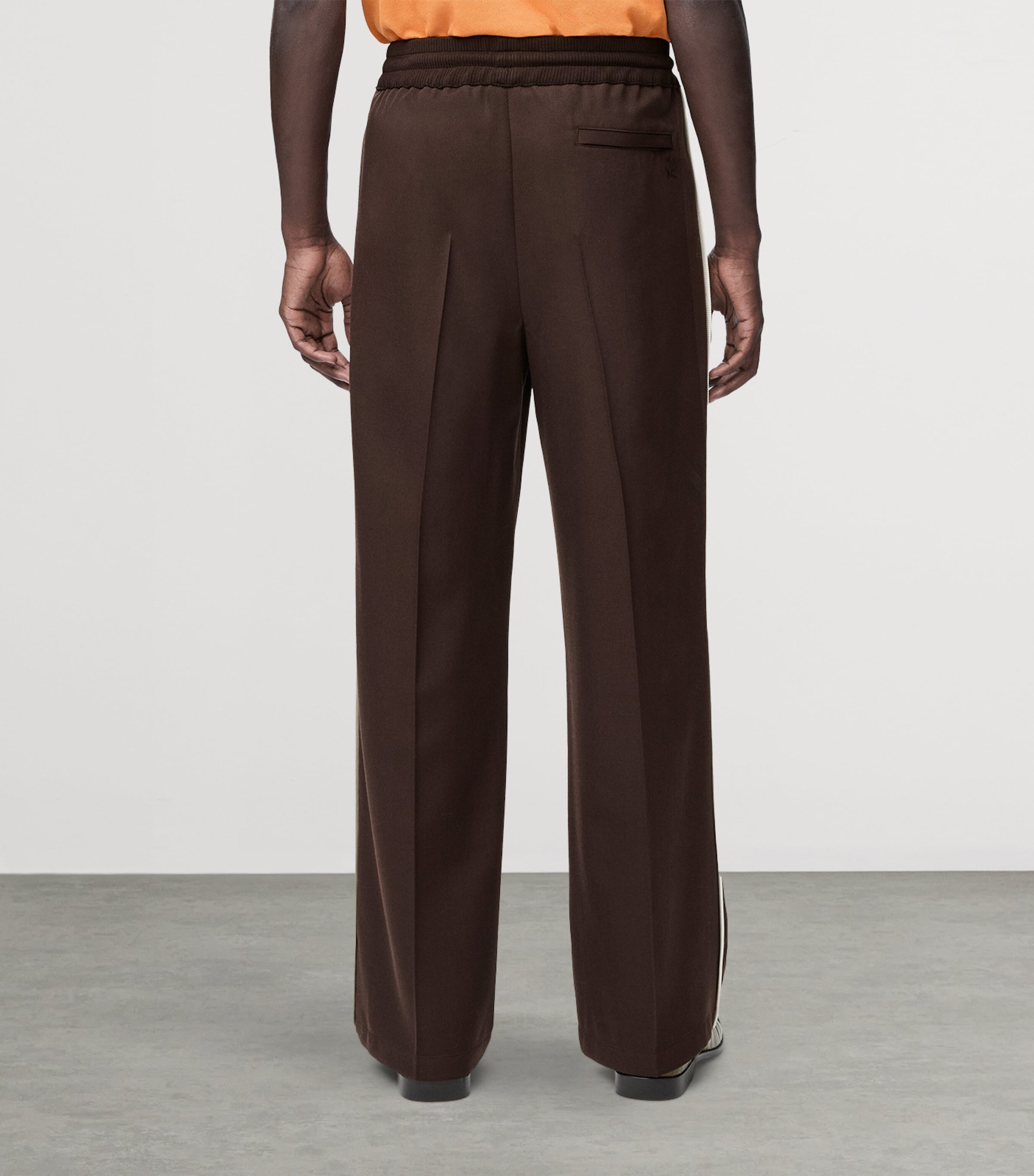 Wool-Blend Drawstring Trousers BROWN Image 4