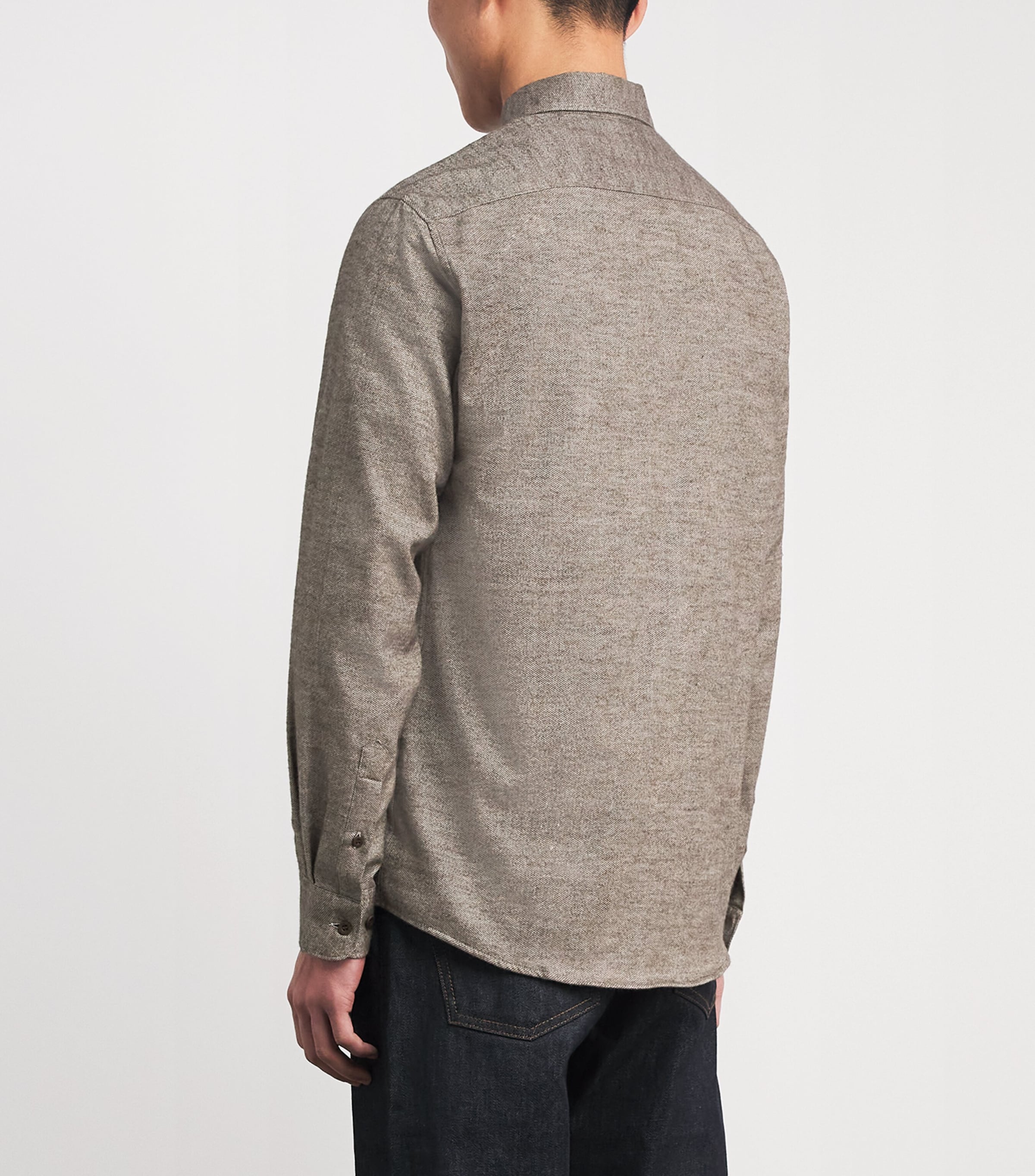 Brushed Cotton Shirt LIGHT BROWN MELANGE Image 4