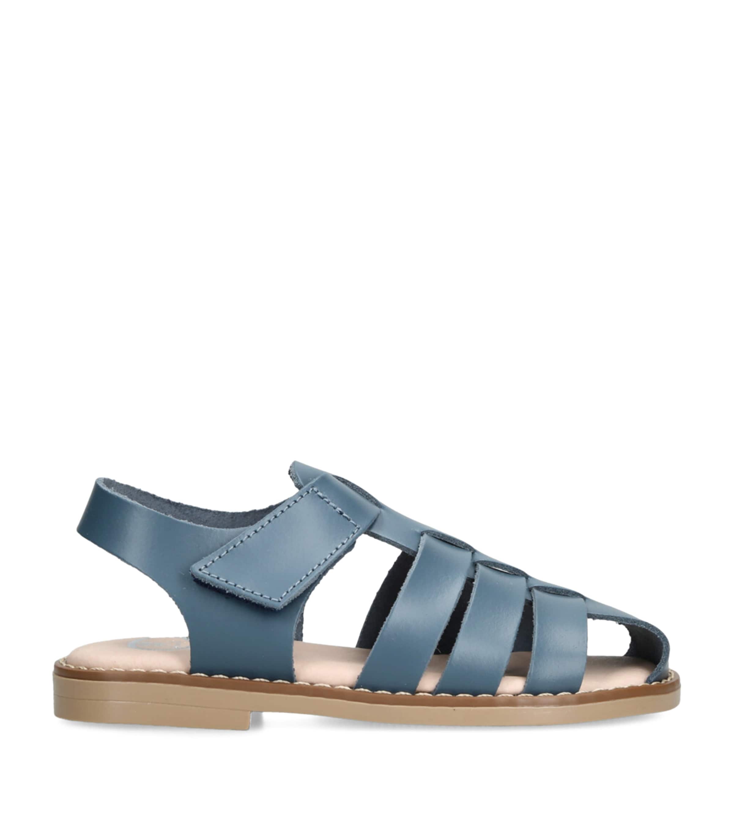 papouelli Leather Momo Sandals Blue Image 1