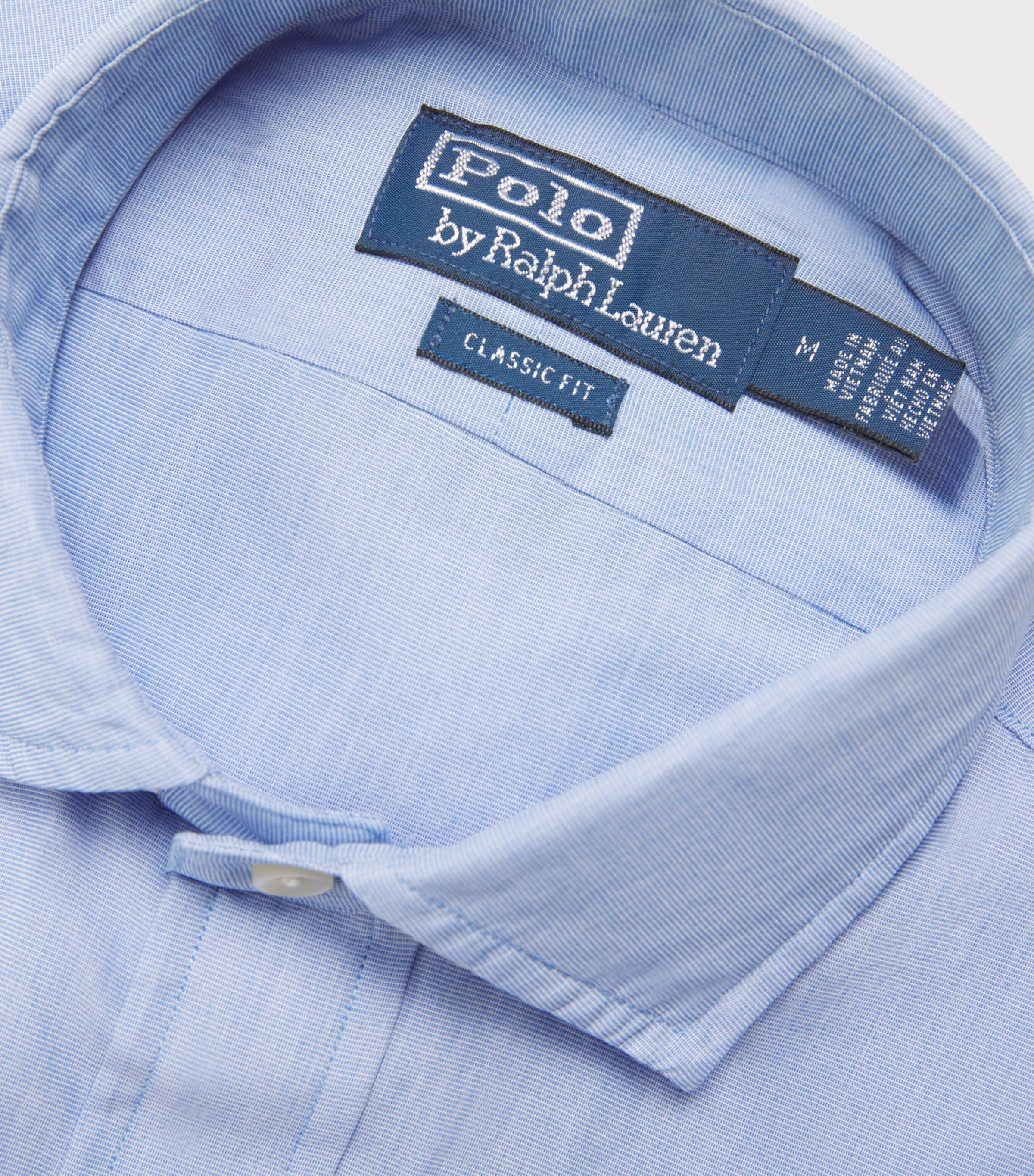 Cotton End-on-End Shirt BLUE WHITE Image 5