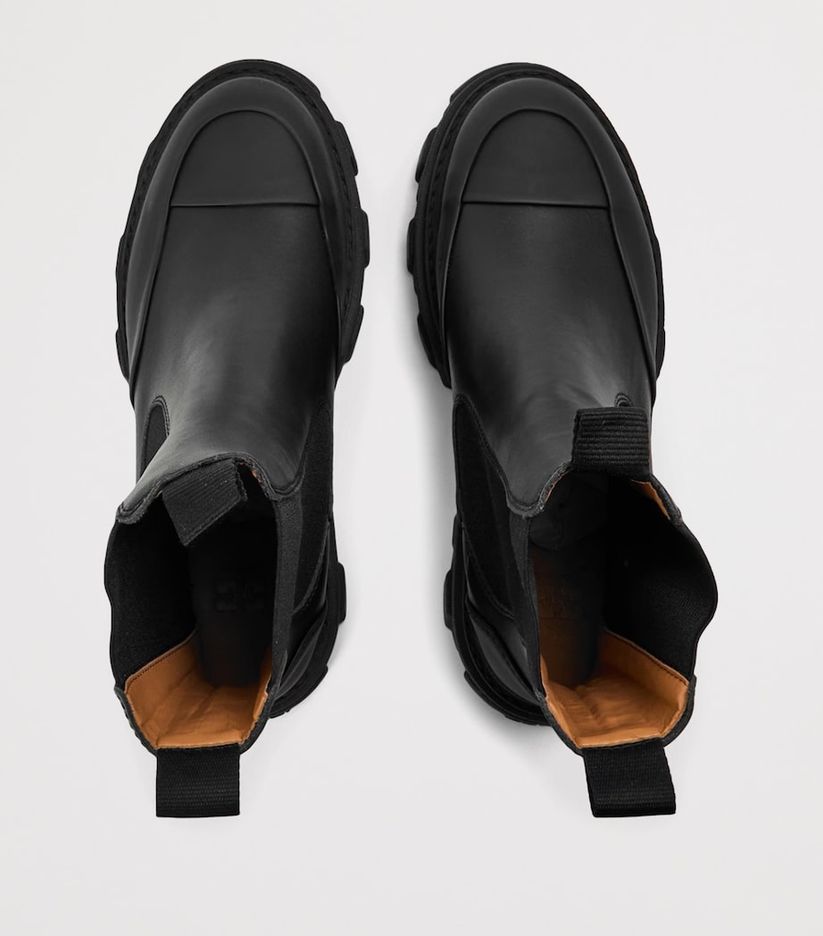 Leather XL Chelsea Boots BLACK Image 3