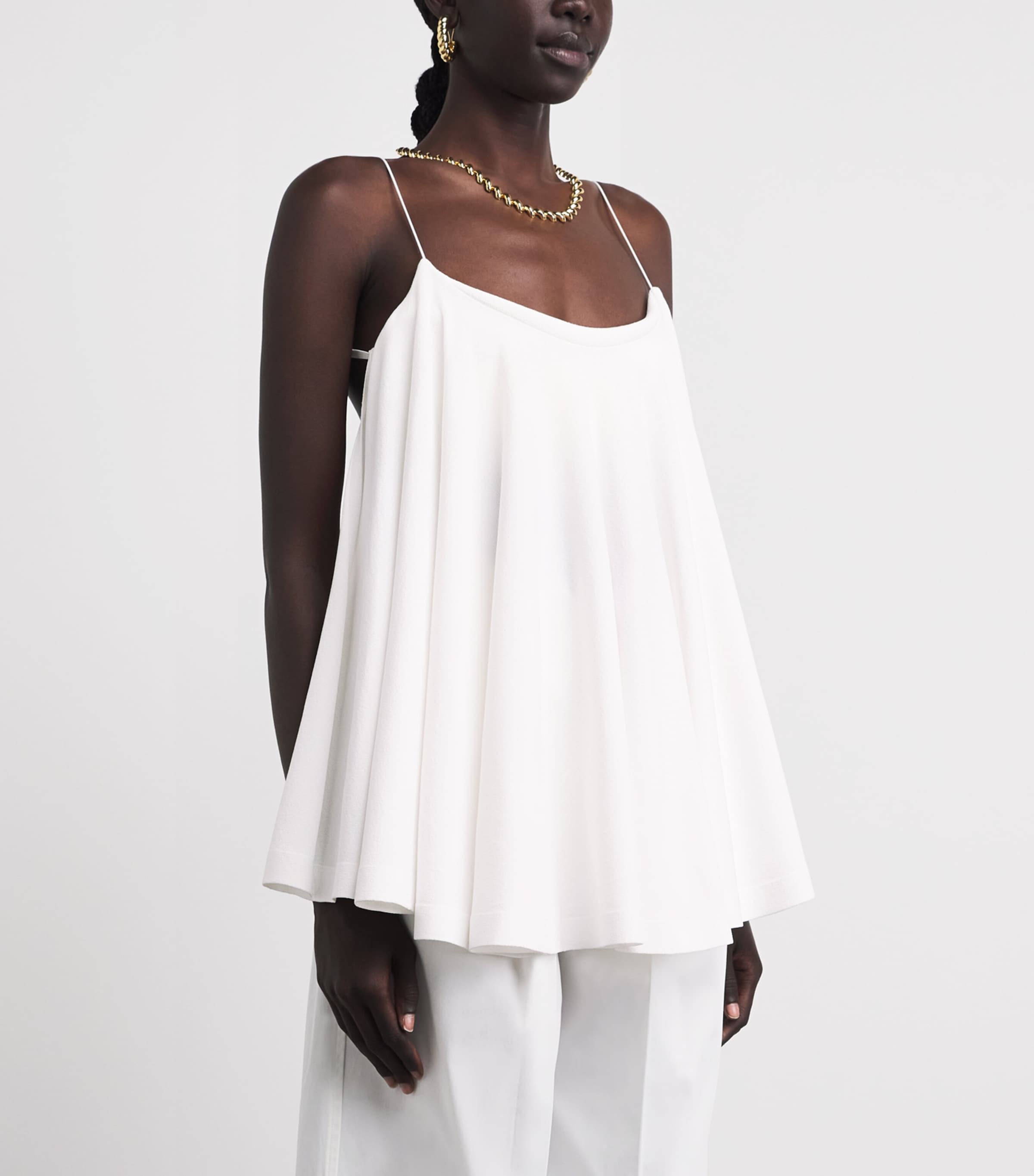 Jacquemus Womens Jersey Open Back Voile Top White Image 4