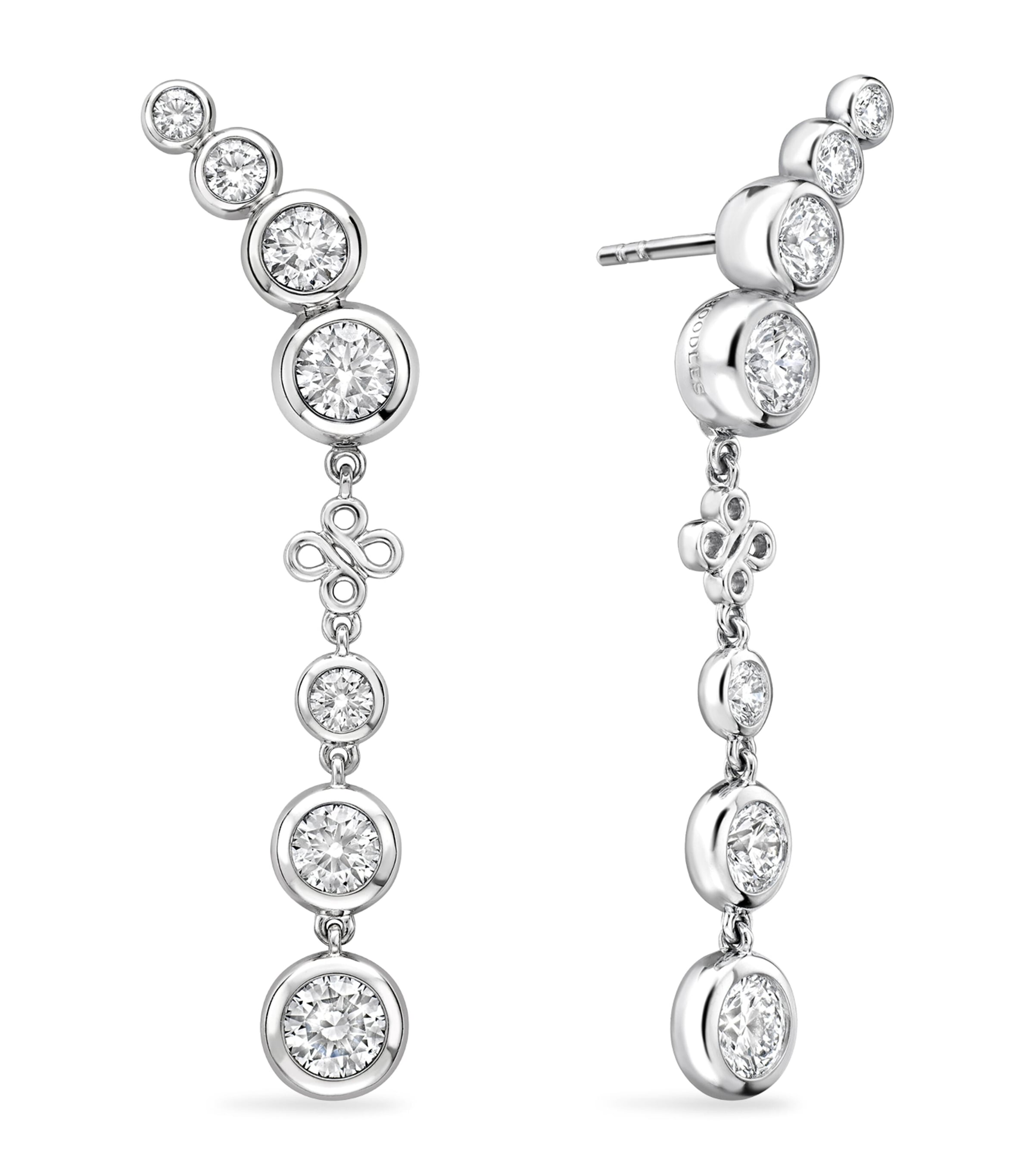 Platinum and Diamond Long Beach Earrings PLATINUM Image 2