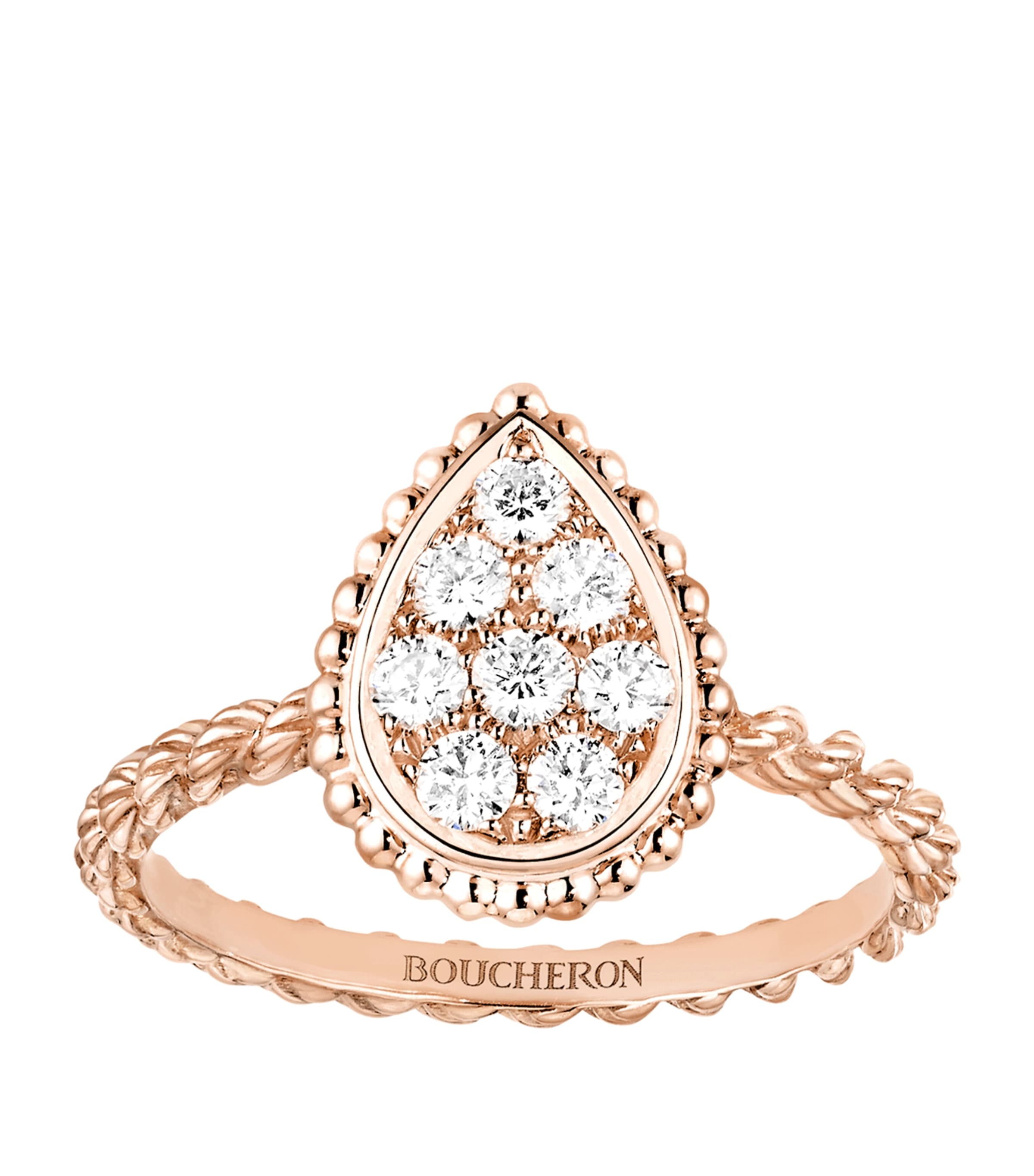 Boucheron Small Rose Gold and Diamond Serpent Bohème Motif Ring Rose Gold Image 1