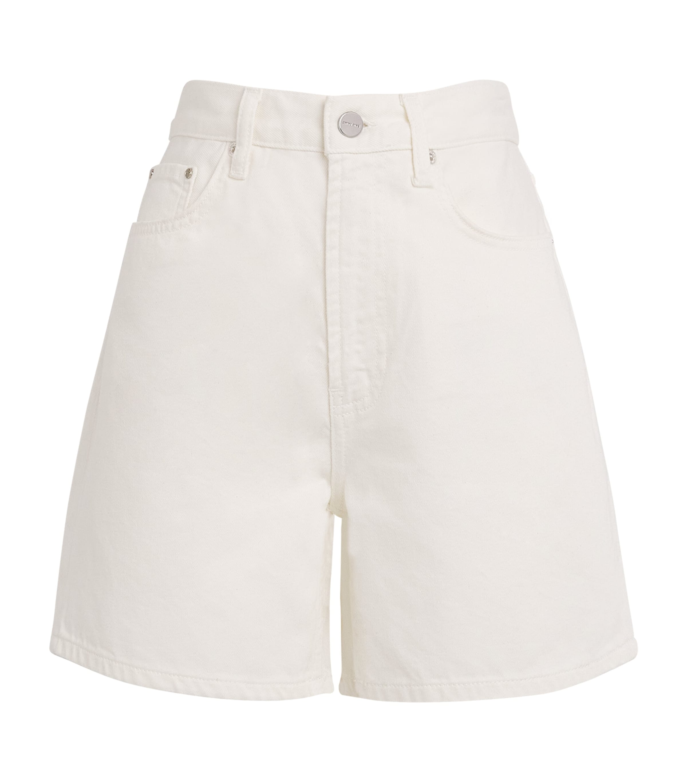 ANINE BING Womens Denim Kat Shorts Ecru Image 1