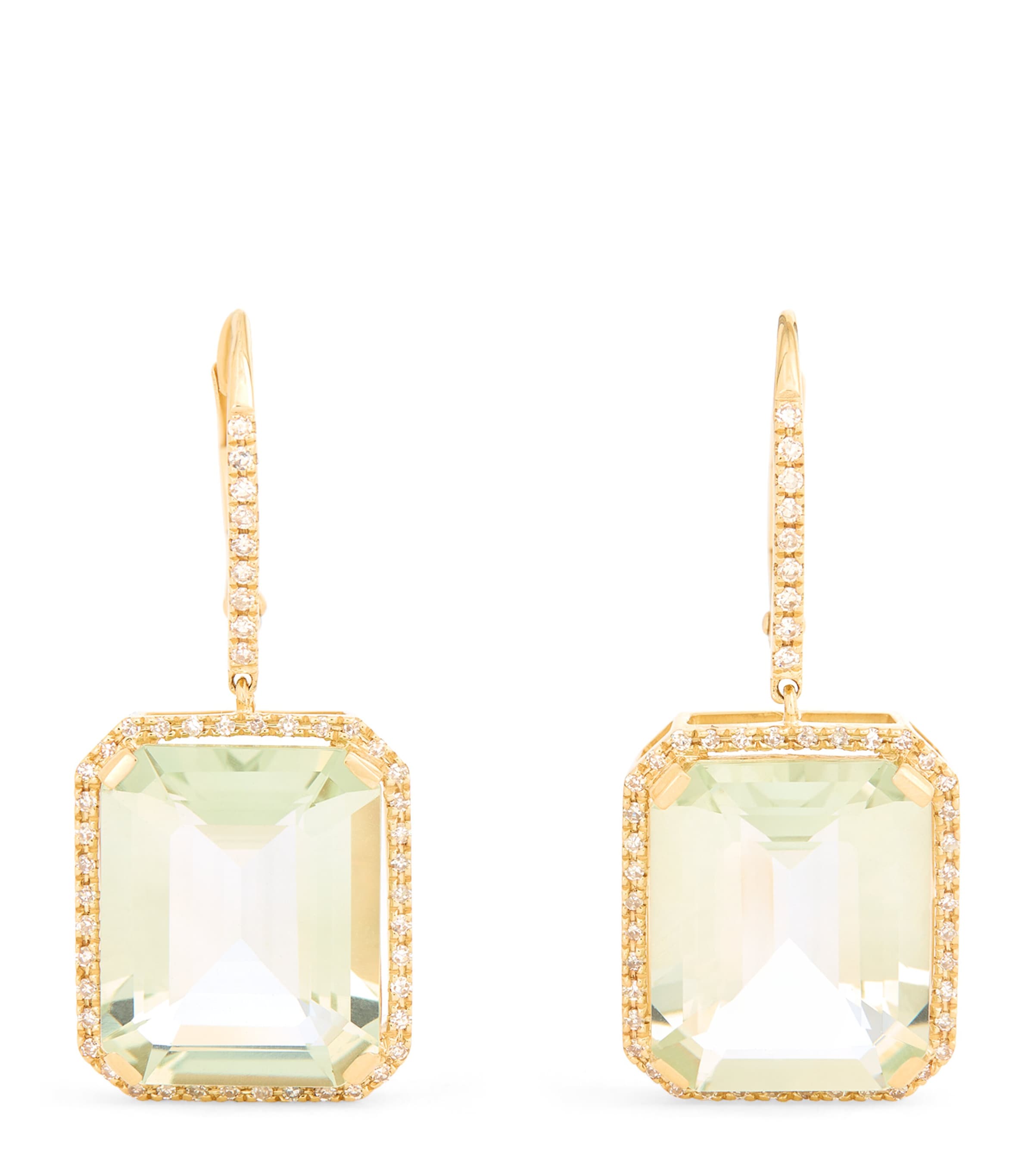 Shay Yellow Gold, Diamond And Amethyst Portrait Drop Earrings In Gold