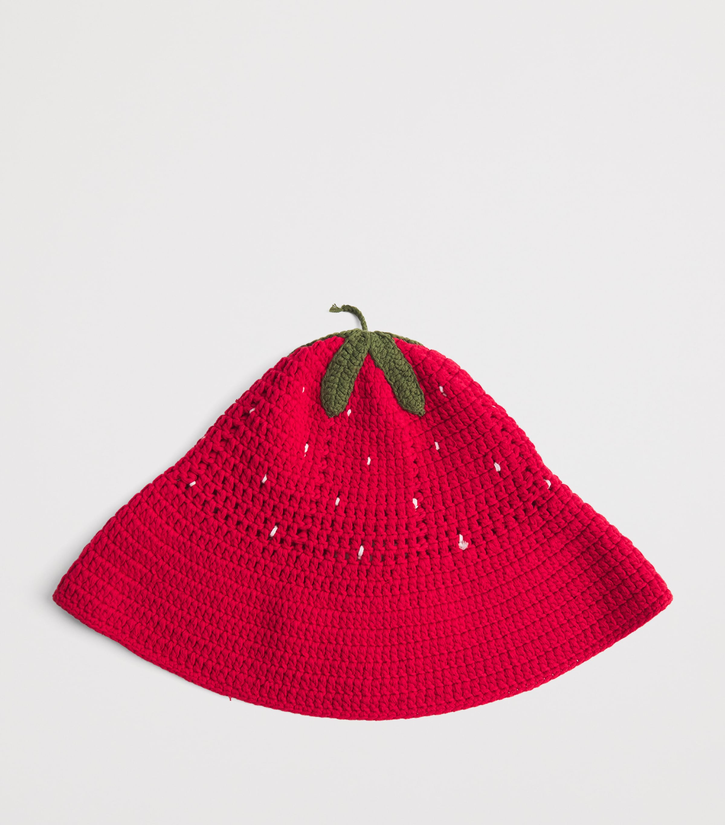 Monnalisa Cotton Crochet Strawberry Hat Red Image 2
