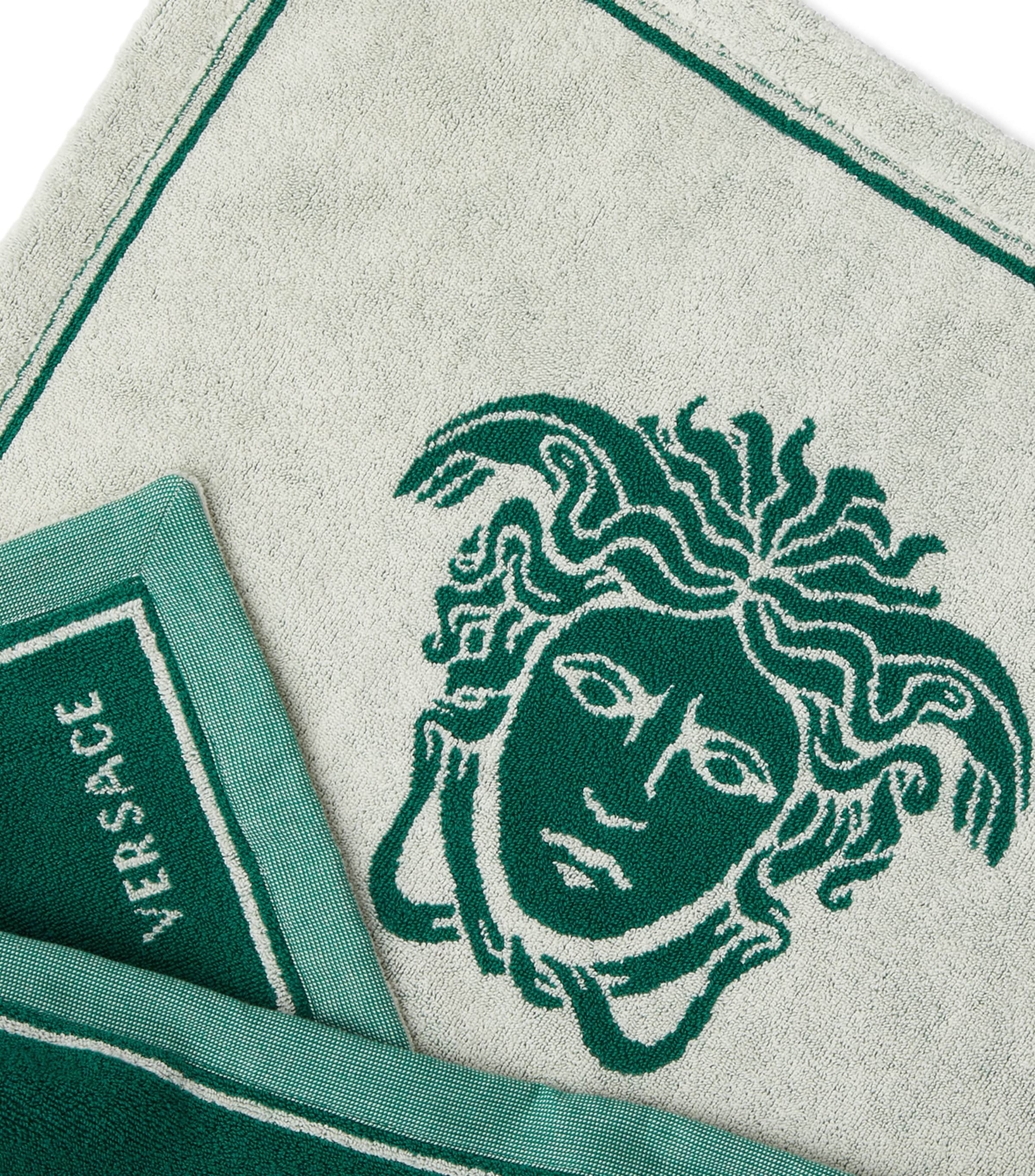 Versace Medusa Towel Green/white Image 3