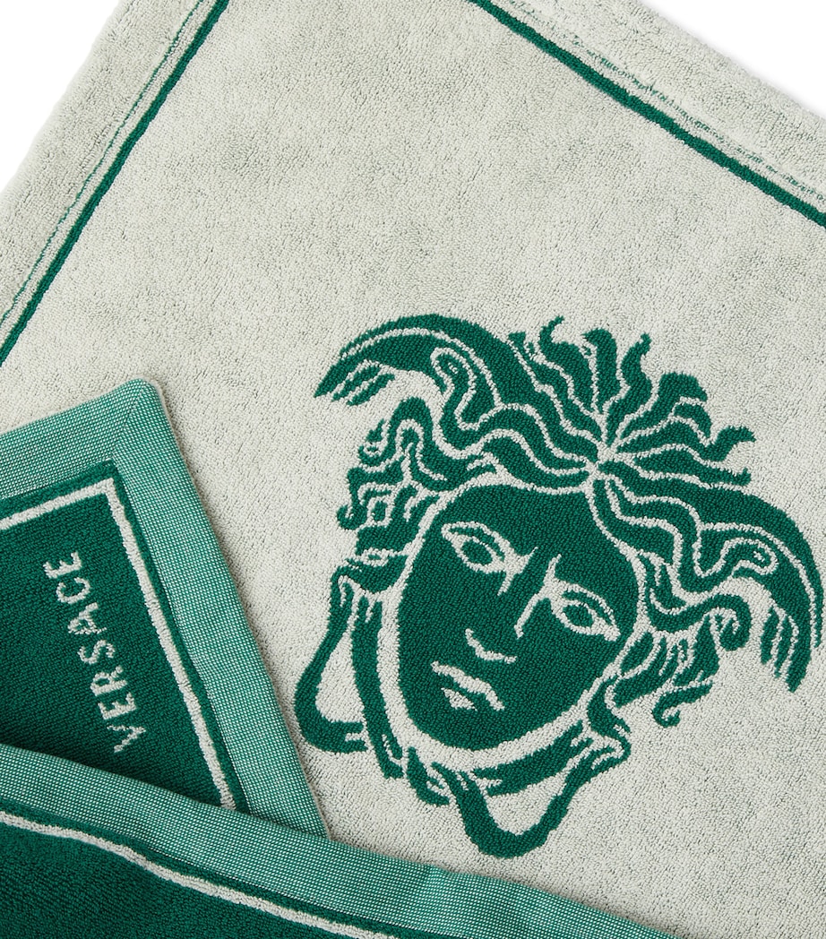 Versace Medusa Towel Green/white Image 3