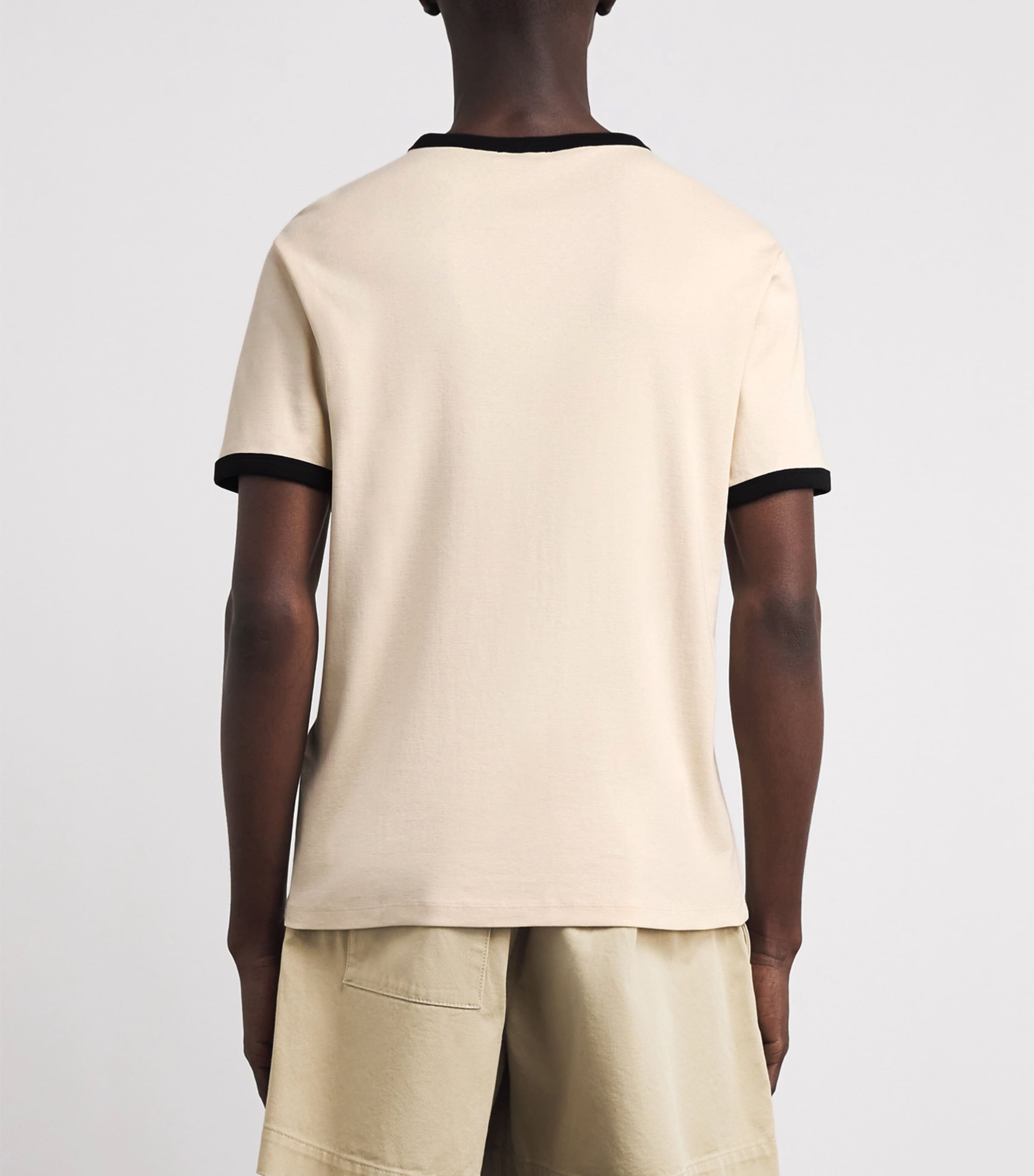 Sandro Paris Mens Cotton Retro Logo T-Shirt Sand Image 5