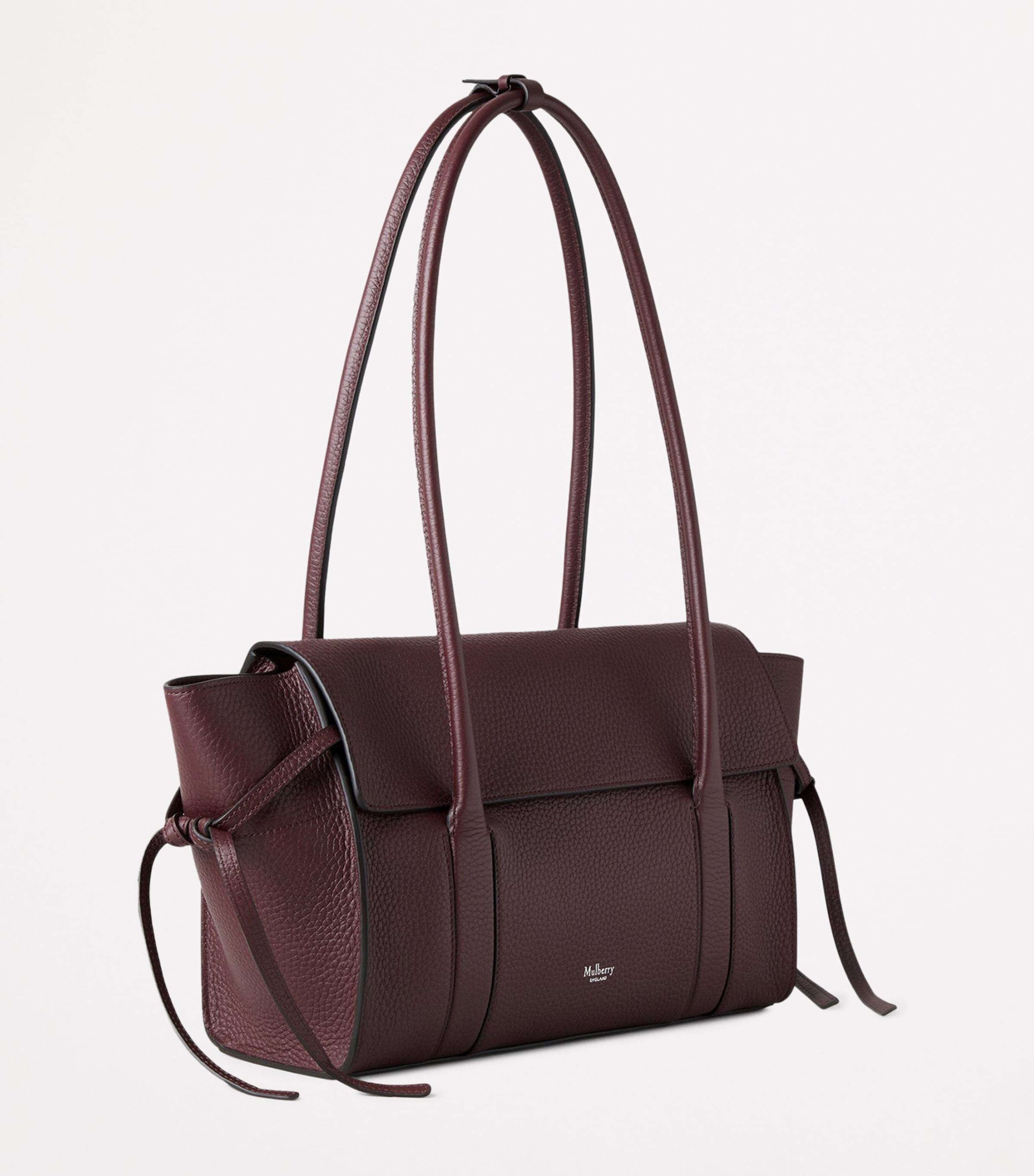 Small Leather Soft Bayswater Shoulder Bag BLACK CHERRY Image 2