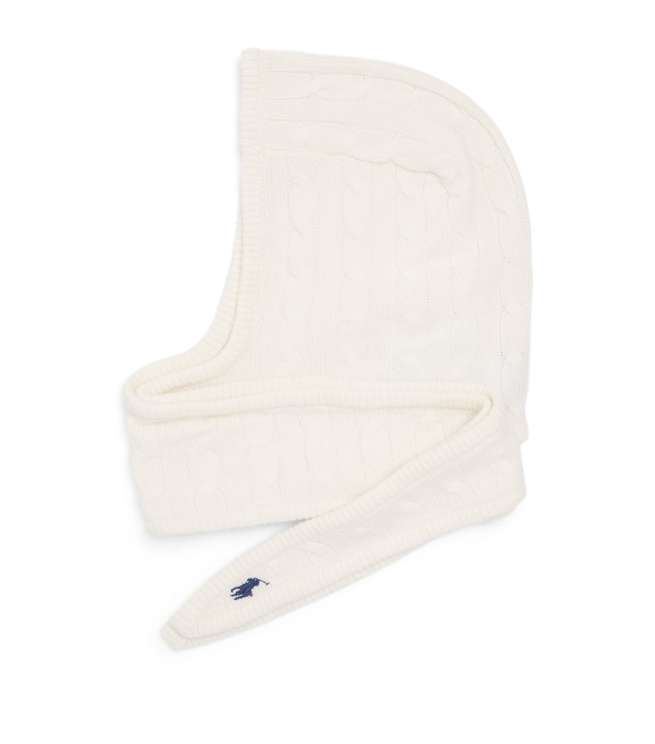 Polo Ralph Lauren Wool-Cashmere Cable-Knit Wrap Snood Cream Image 1