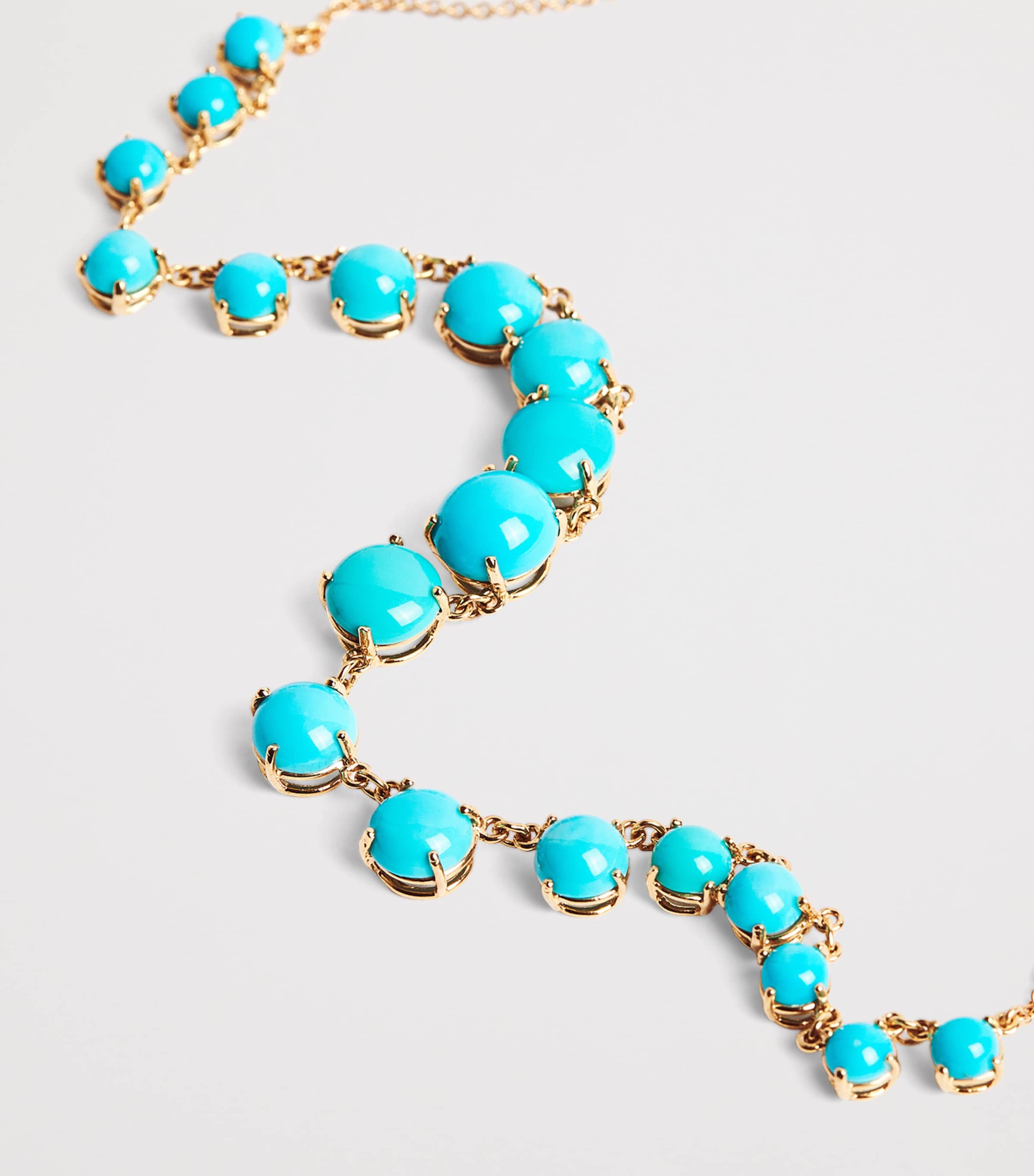 Yellow Gold and Turquoise Shaker Necklace YELLOW GOLD Image 4