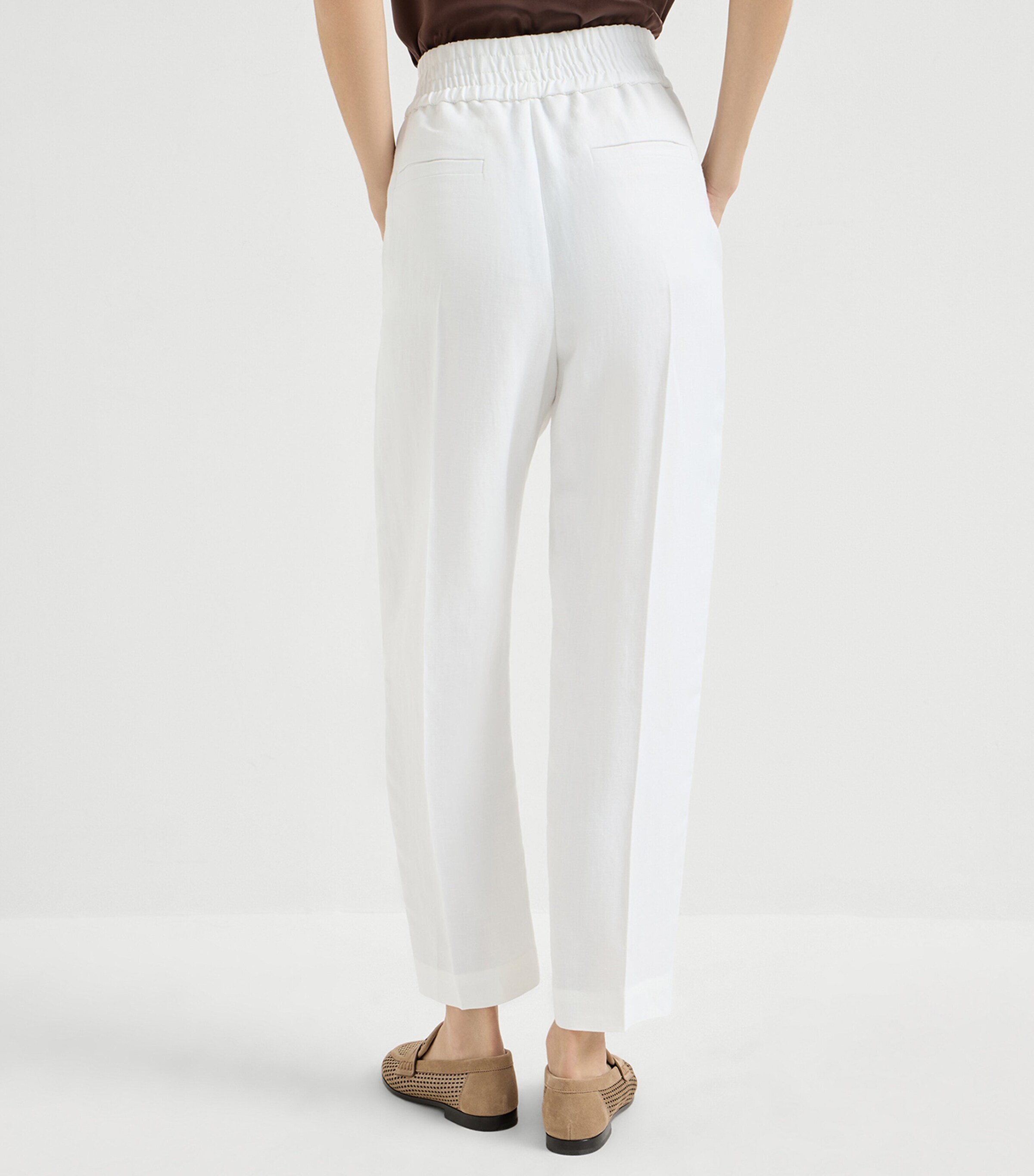 Brunello Cucinelli Womens Twill Straight Trousers Image 5