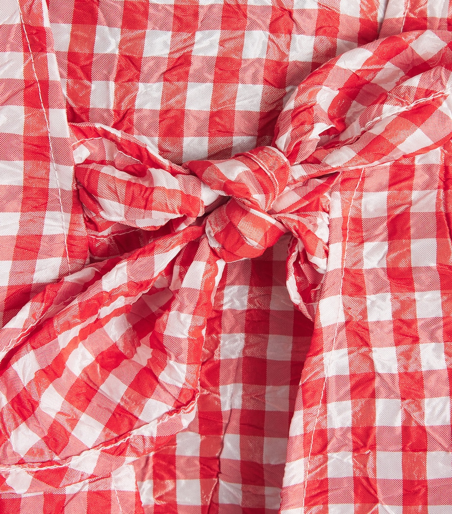 Taffeta Check Bow-Tie Blouse 847 RED ALERT Image 5