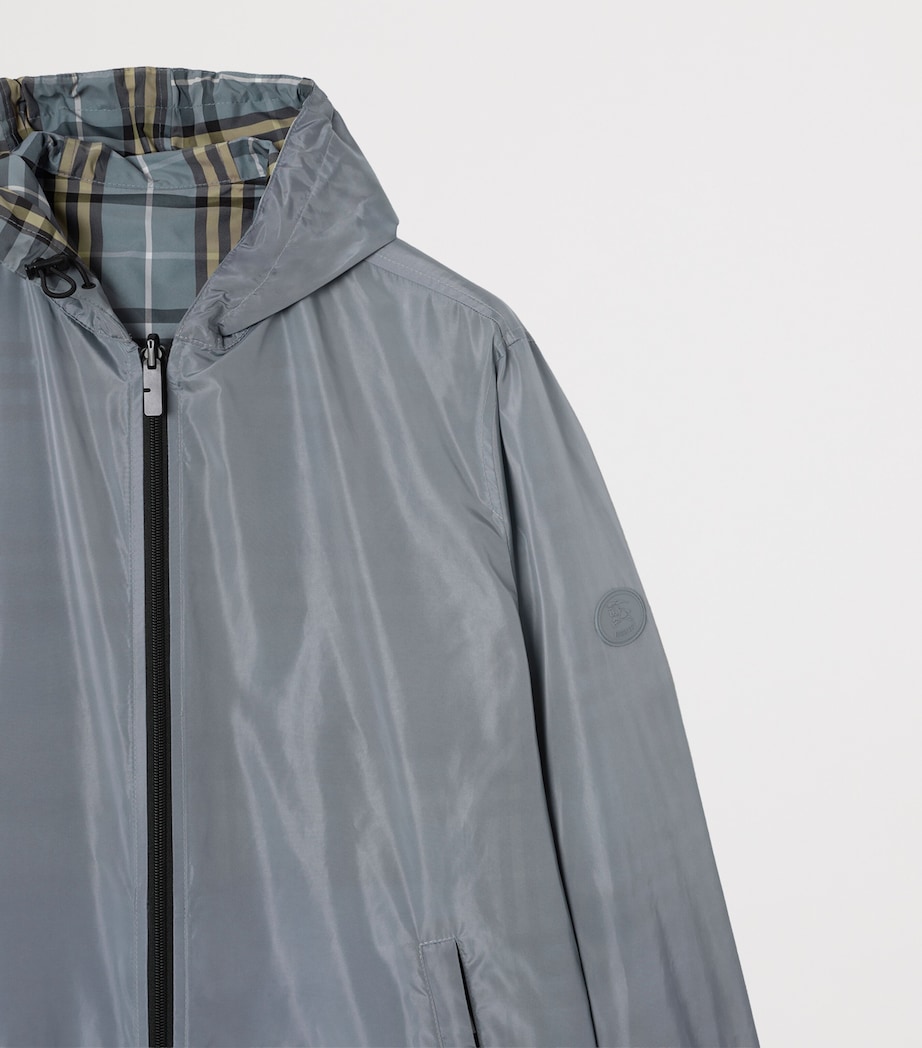 Burberry Mens Reversible Check Print Jacket Wave Blue Ip Check Image 5