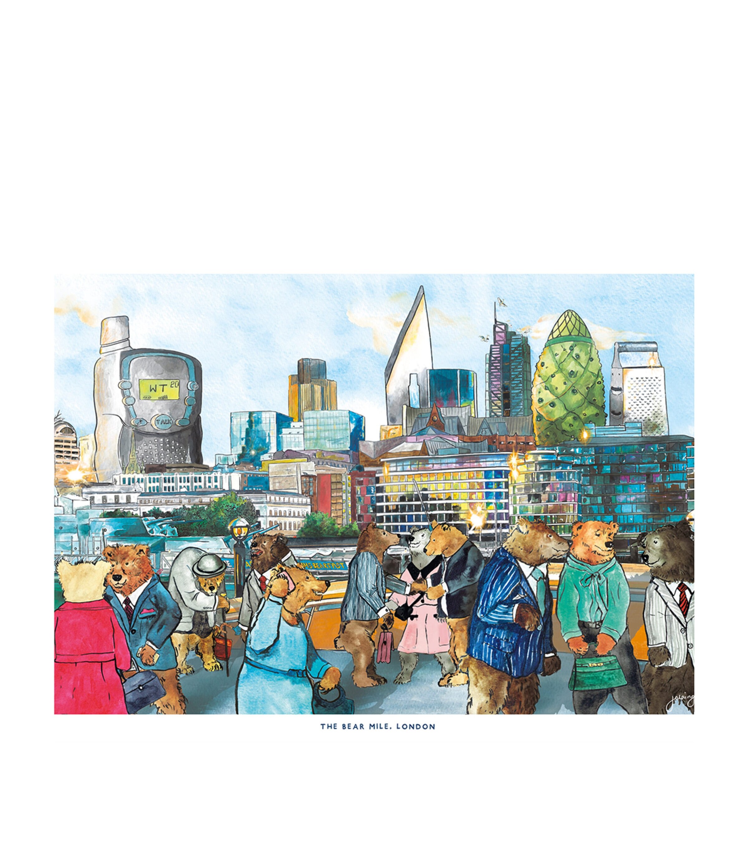 Jo Laing Bear Mile Print (42cm x 59cm) Image 1