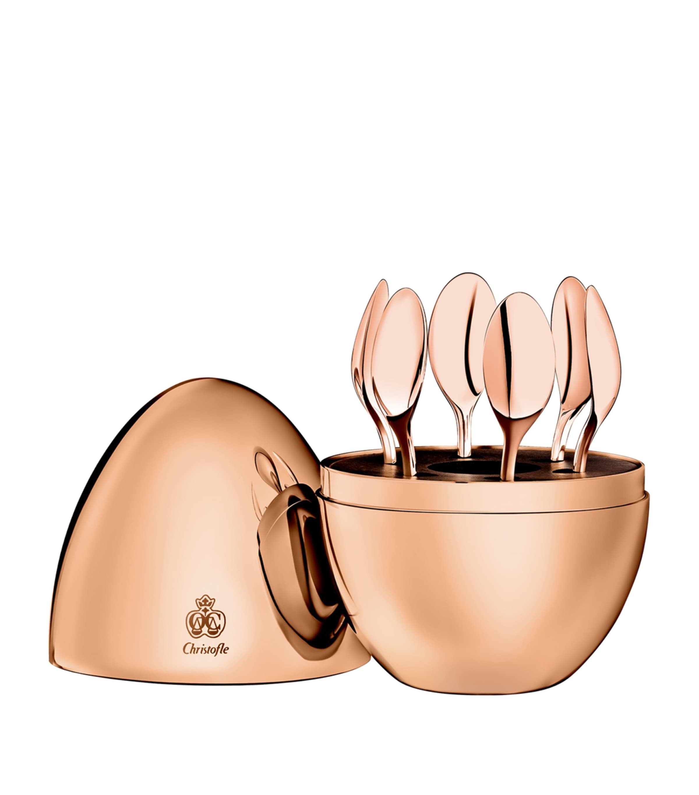 Christofle Mood 6-piece Espresso Spoon Canteen In Rose Gold