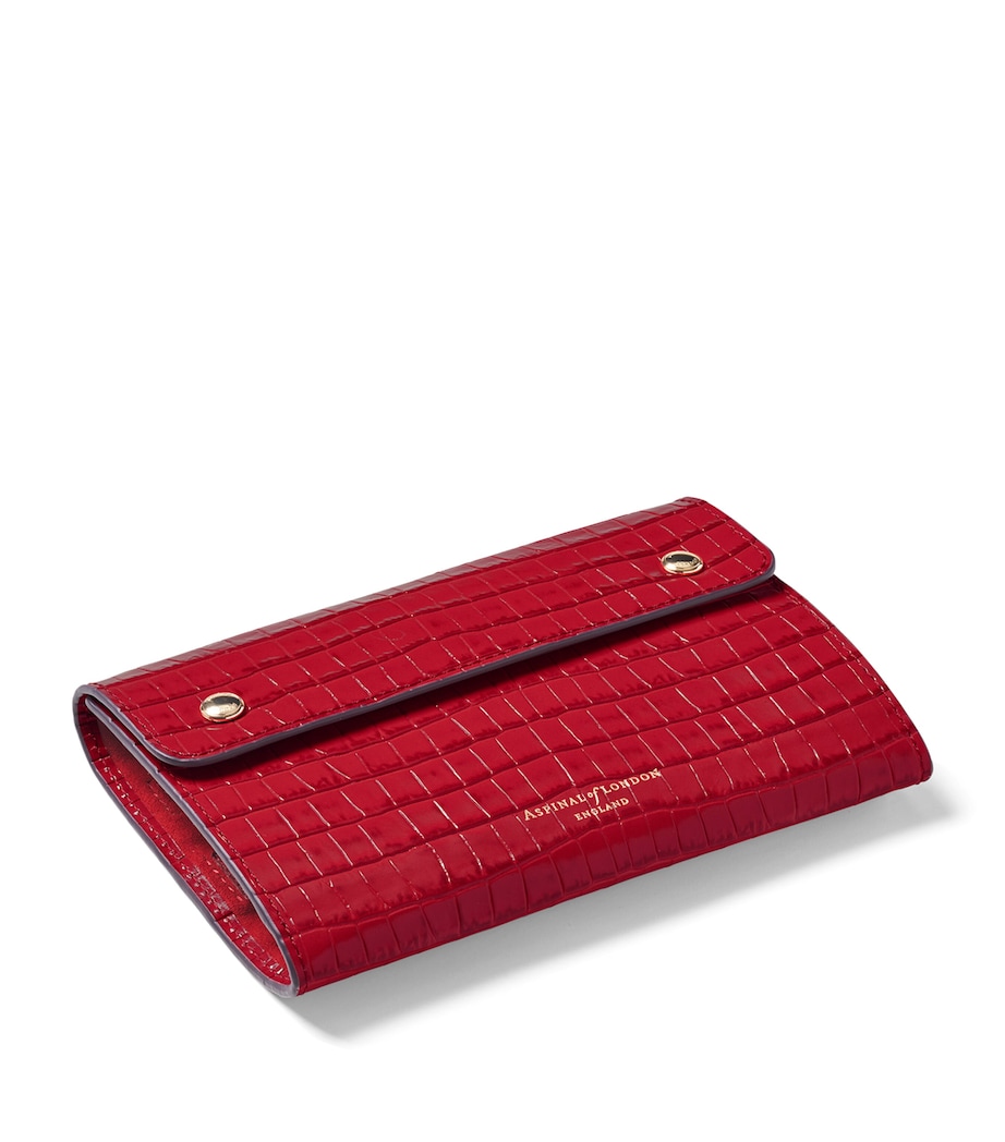 Aspinal Of London Leather Jewellery Roll Red Image 2