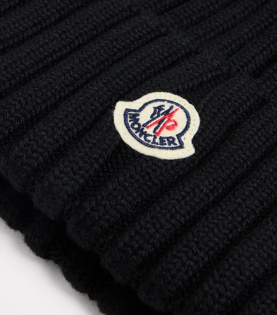 Virgin Wool Pom-Pom Beanie 999 Image 3