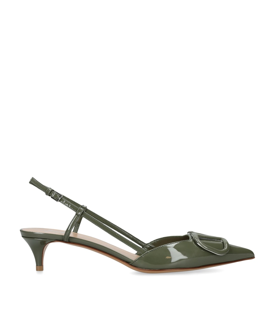 Valentino Garavani Womens VLOGO Slingback Pumps 40 Grey Image 1