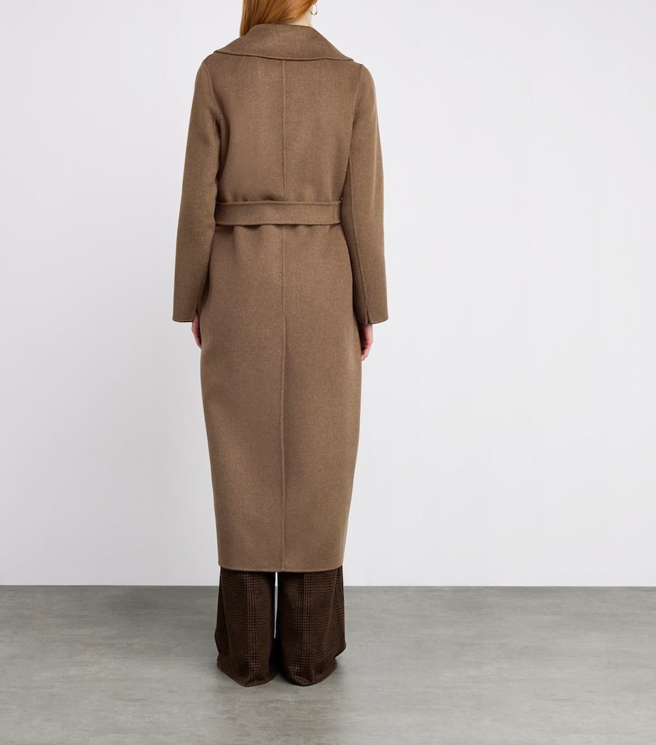 Virgin Wool Wrap Coat BROWN Image 4
