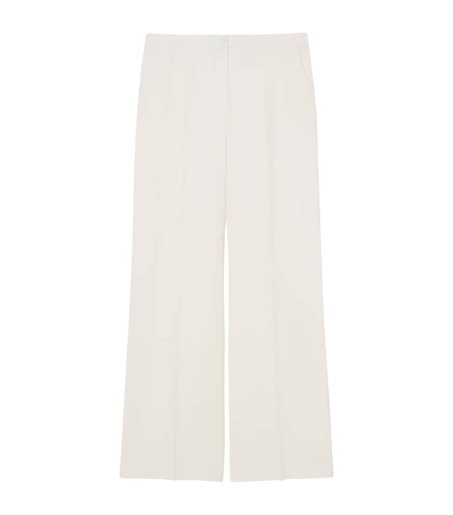 Marina Rinaldi Womens Virgin Wool Wide-Leg Trousers Ivory Image 1