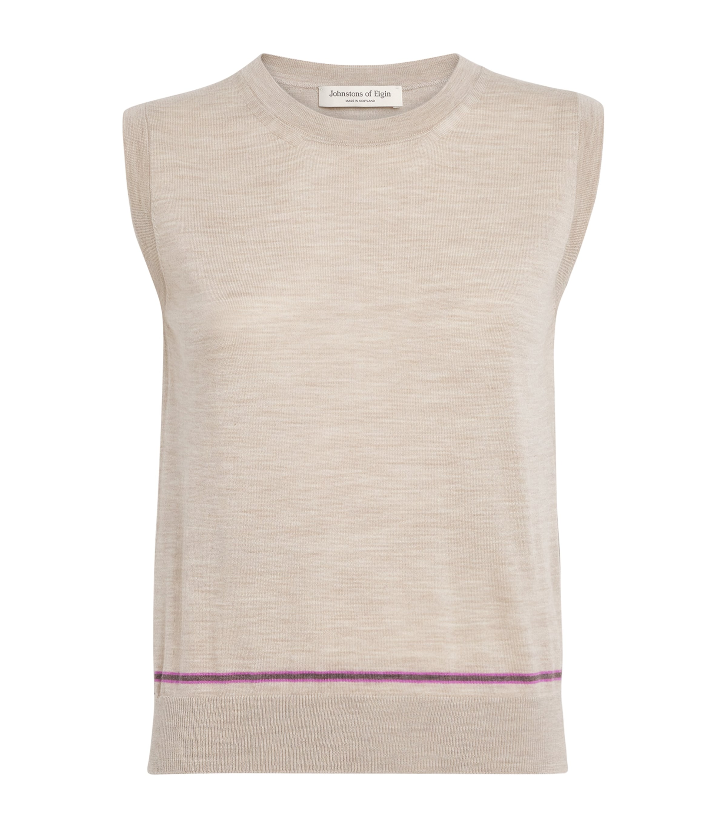 Johnstons Of Elgin Womens Merino Wool Brae Sweater Natural Clrwy Image 1