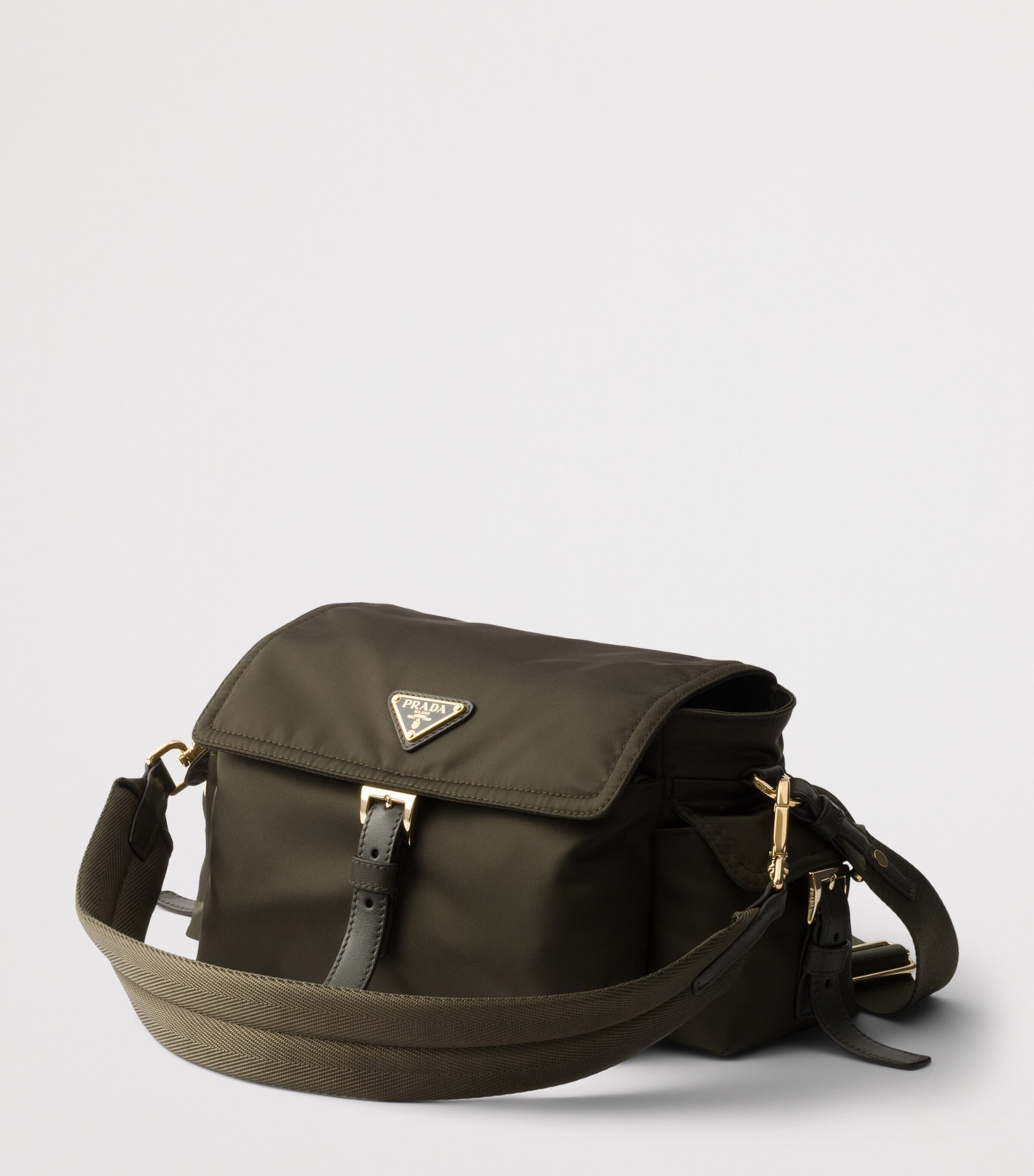 Prada Medium Re-Nylon and Leather Explore Shoulder Bag Green Image 2