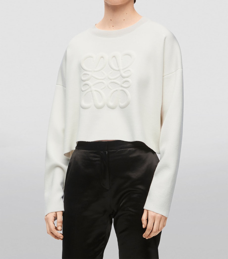 Cropped Anagram Sweater WHITE Image 3