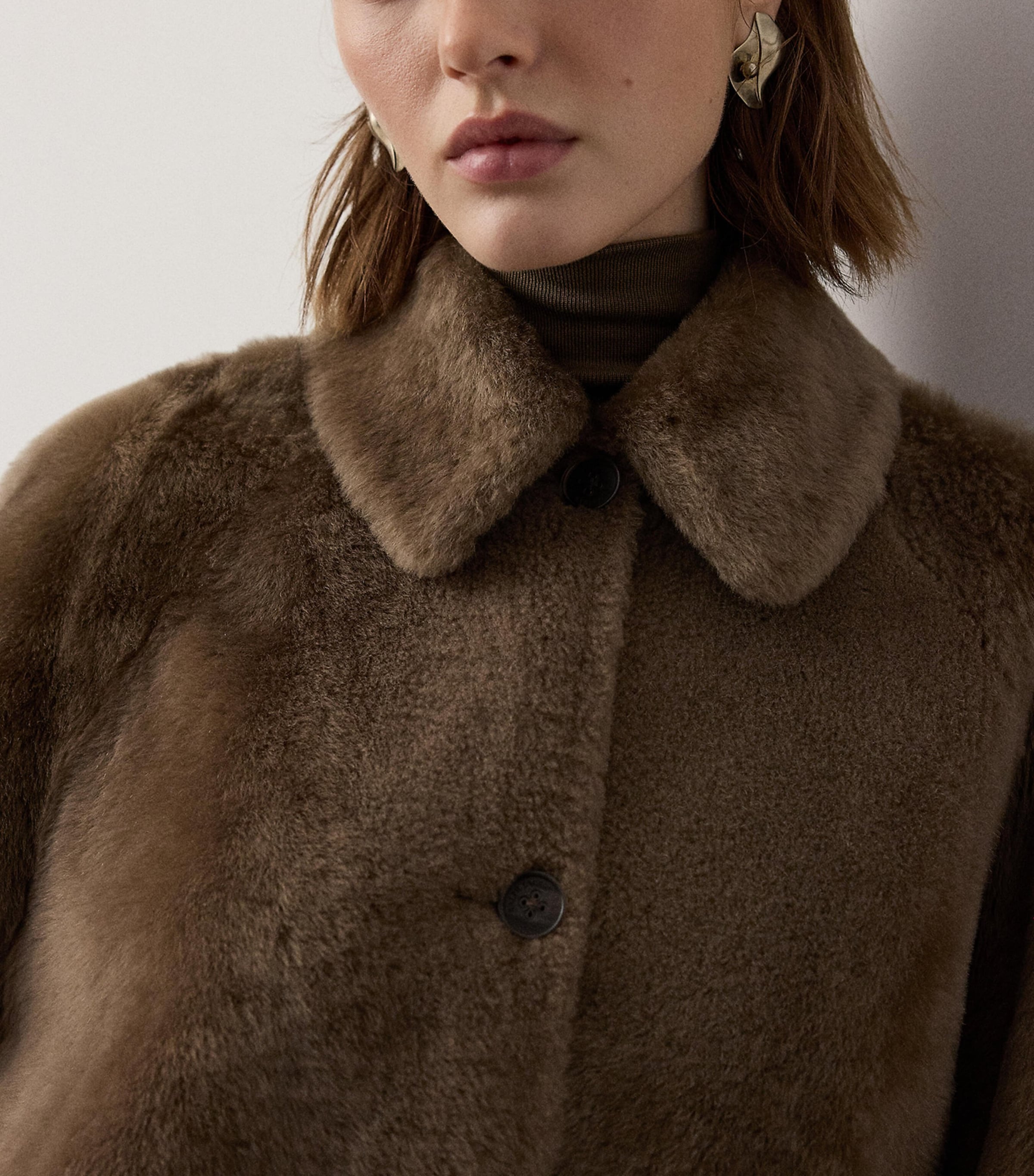 Ralph Lauren Collection Womens Lamb Shearling Janise Coat Portobello Image 4