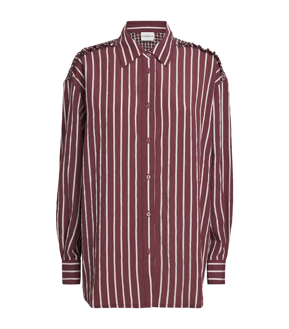 Claudie Pierlot Womens Oversized Stripe Shirt Dual Color Image 1