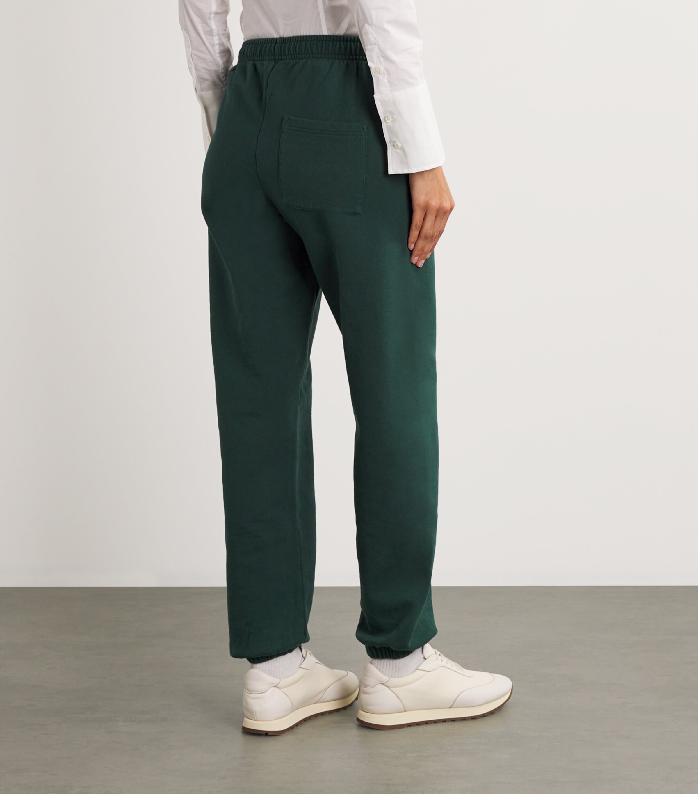 x The Carlyle Cotton Sweatpants FOREST WHITE Image 4